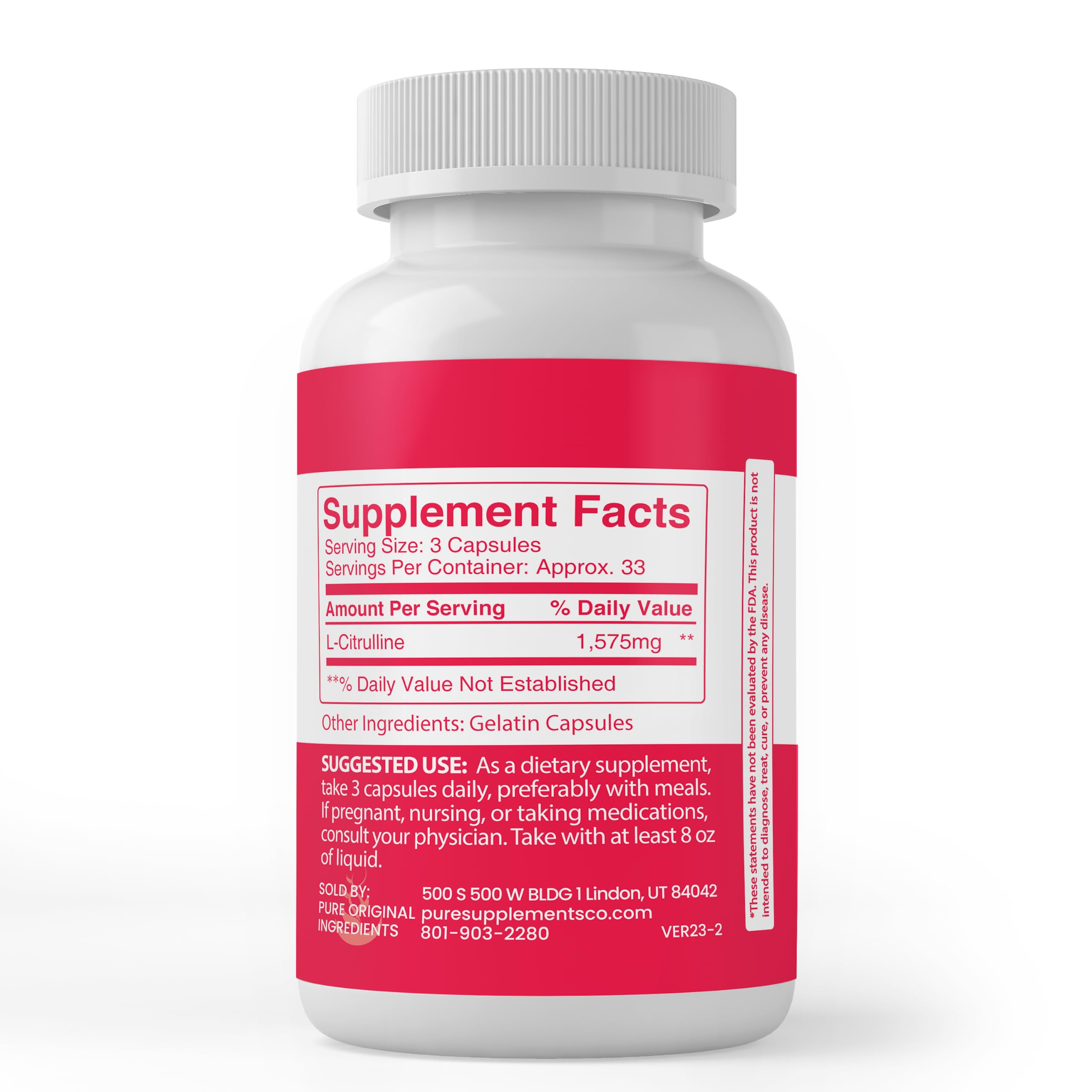 Pure Original Ingredients L-Citrulline, (100 Capsules) Always Pure, No Additives Or Fillers PURE ORIGINAL INGREDIENTS buy supplements canada