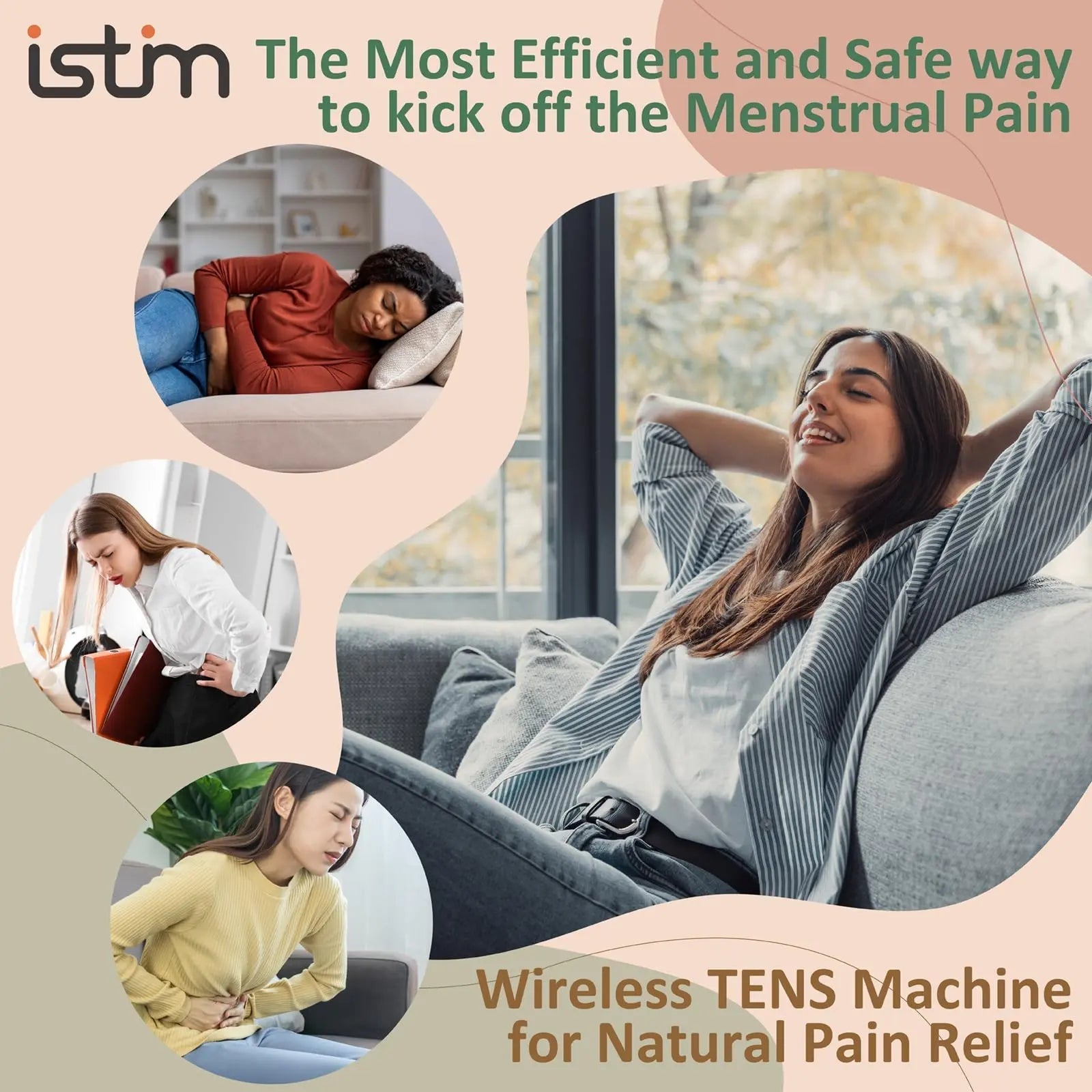 iStim S1 Wireless TENS Unit for Menstrual Relief – Period Pain Relief Device for Period Cramps and Back Pain, TENS Machine with Heat, Rechargeable Drug-Free TENS Massager with Japanese Gel Pads iSTIM buy supplements canada