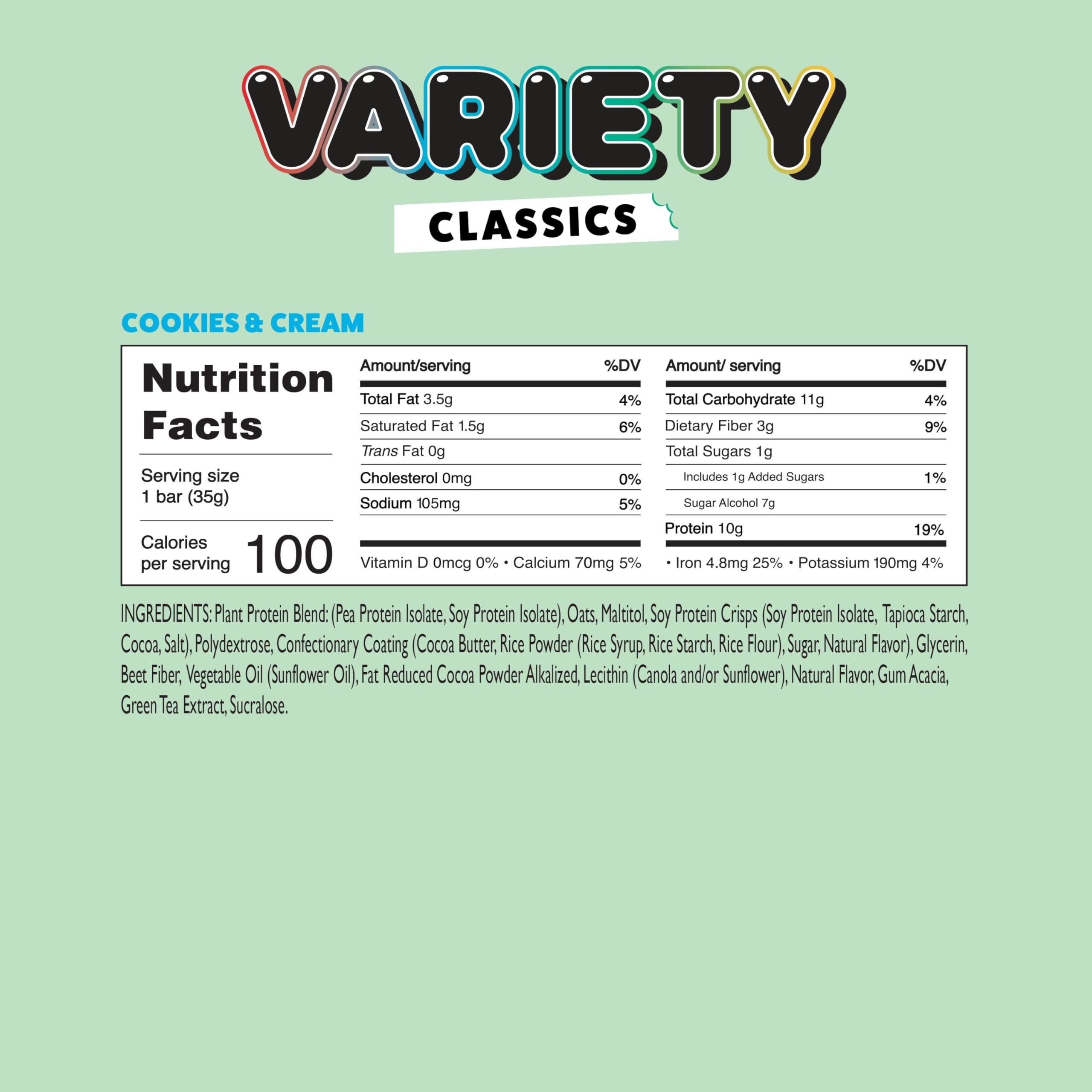 YuBi Bars - Protein Bars - 12 Bar Variety Pack - 100 Calories, 10g of Protein, Low Sugar, Low Carb, Palm Oil Free/Non-GMO, Gluten Free, Dairy Free, Healthy Snack, Non-GMO - 14.8oz (12 Pack, Variety Box) Yubi Bar buy supplements canada