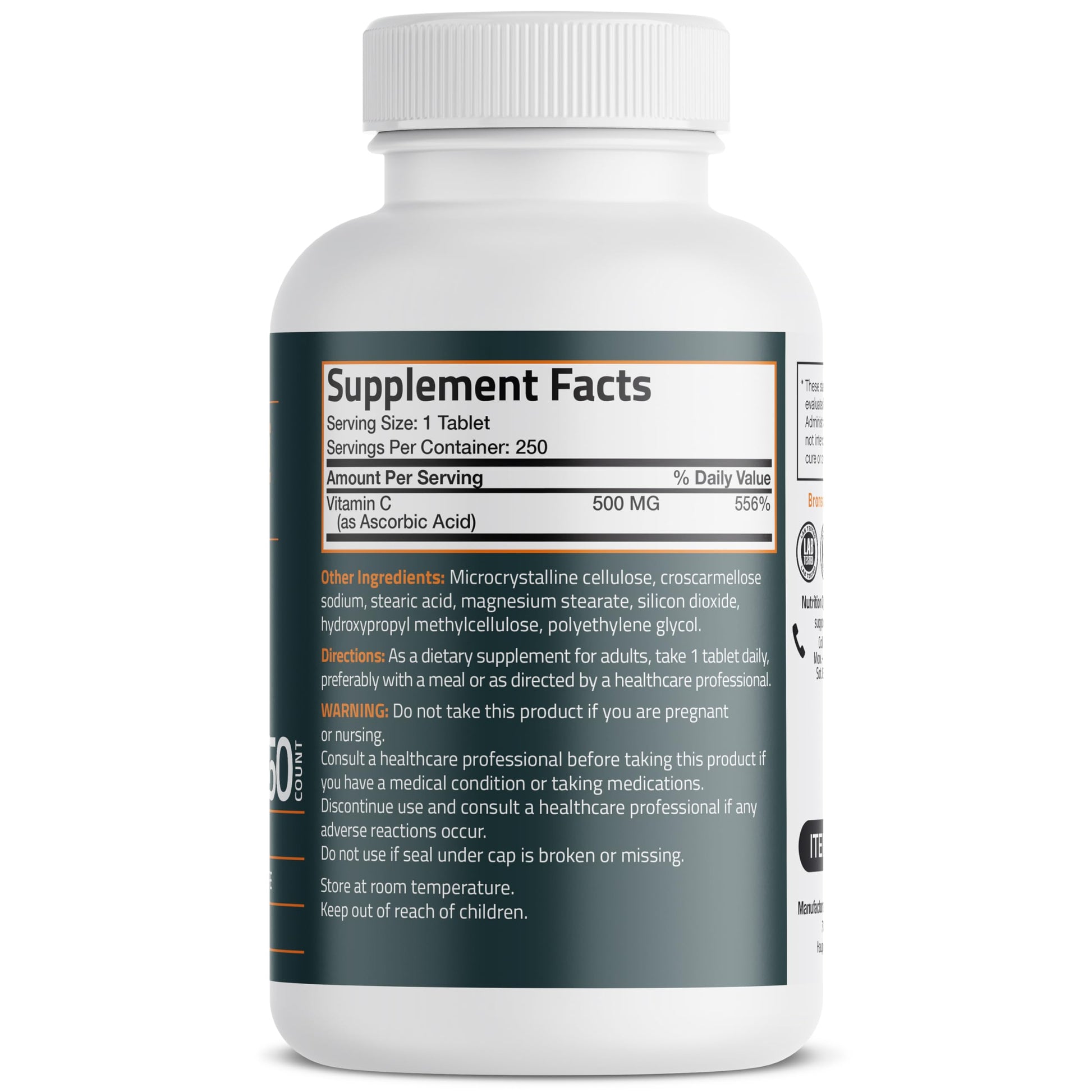 Bronson Vitamin C 500 MG Supports a Healthy Immune System & Antioxidant Protection, Non-GMO, 250 Vegetarian Tablets Bronson buy supplements canada