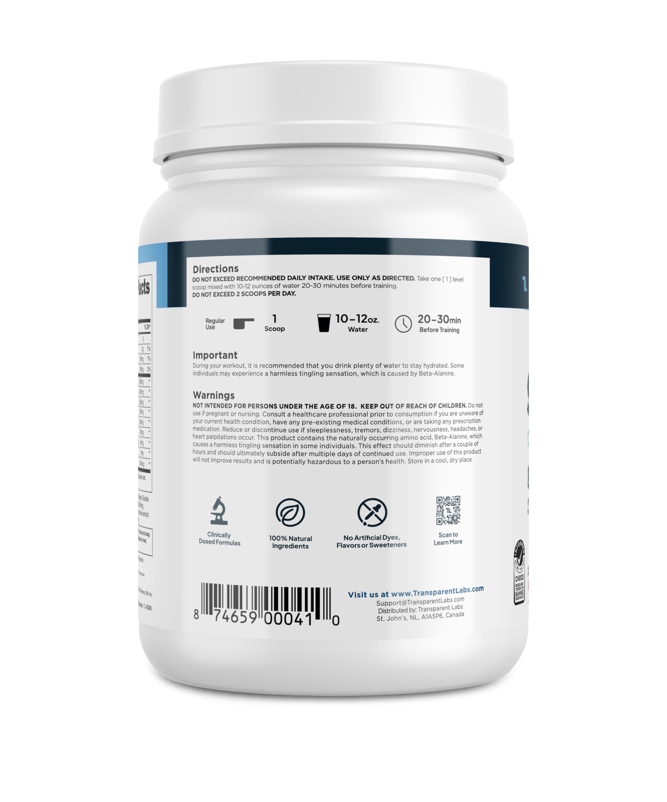 Transparent Labs Stim-Free Pre-Workout - Caffeine & Stim Free Pre Workout Powder for Men and Women with Beta Alanine Powder, Citrulline Malate, & elevATP - 30 Servings, Strawberry Lemonade Transparent Labs buy supplements canada