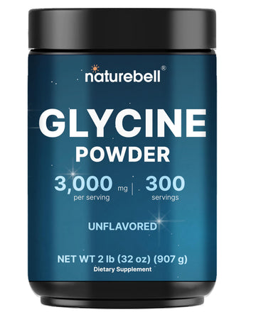 Glycine Powder, 300 Servings (2 lb) – 3,000 mg Free-Form Glycine Per Serving – Unflavored Pure Powder – Non-GMO, cGMP Manufactured NatureBell buy supplements canada