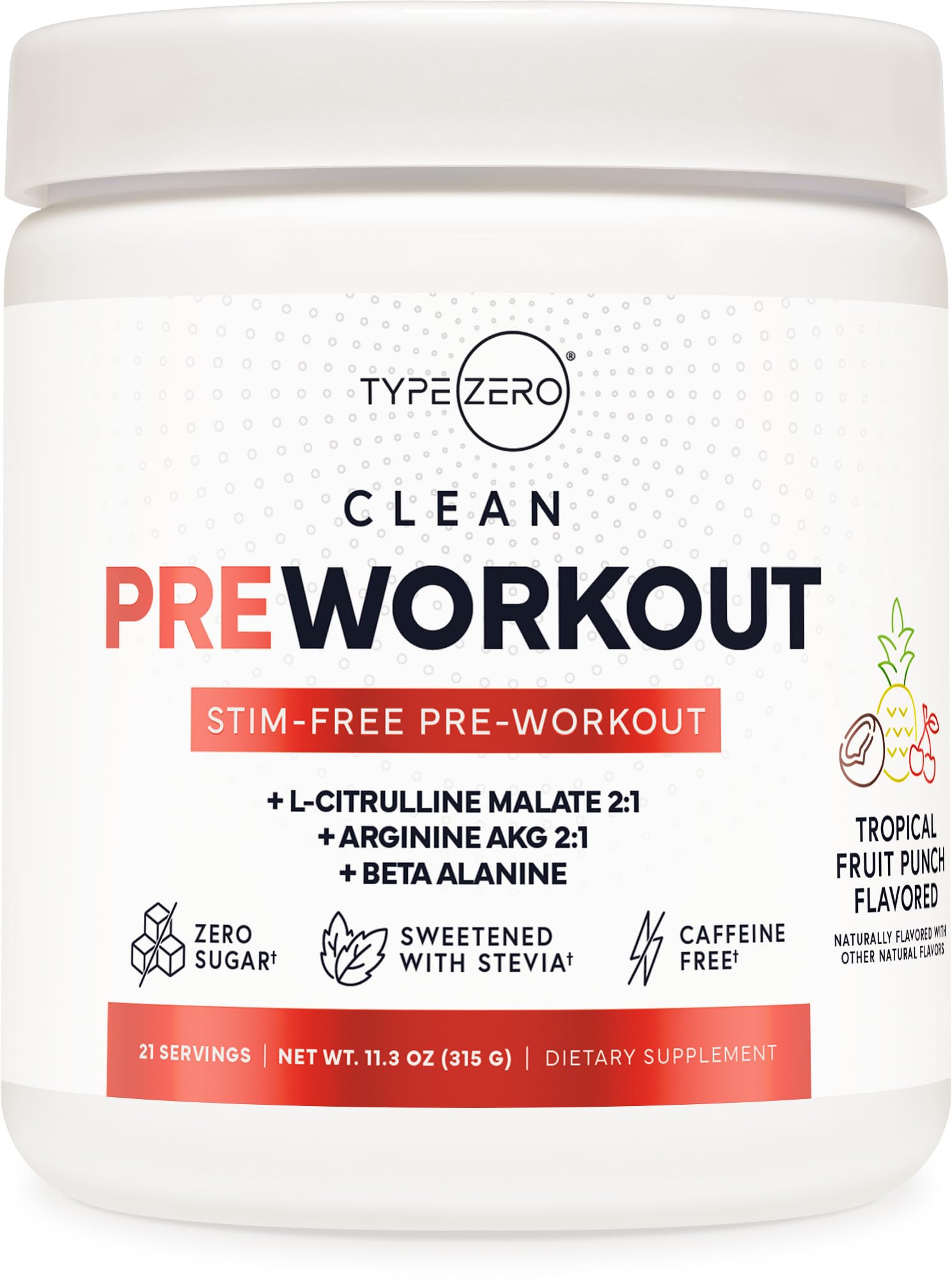 Ultra Clean Stim Free Pump Pre Workout + Nitric Oxide Booster (Fruit Punch) Beetroot, 7G Arginine Citrulline Malate, Betaine, Beta A, ACV+ - Sugar/Caffeine Free Natural Non Stim Preworkout Men & Women Type Zero buy supplements canada