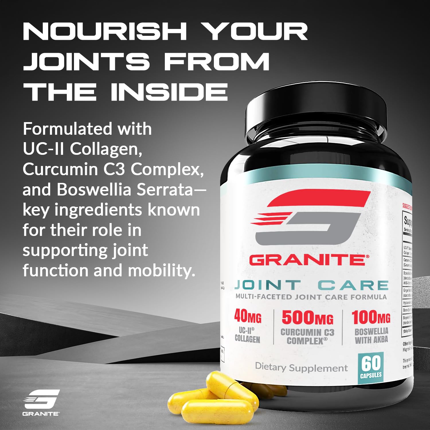 Granite Joint Care: Premium UC-II Collagen, Turmeric Curcumin C3, AKBA Boswellia + More - All-in-One Support for Joint Mobility, Comfort & Strength (60ct) Granite Supplements buy supplements canada