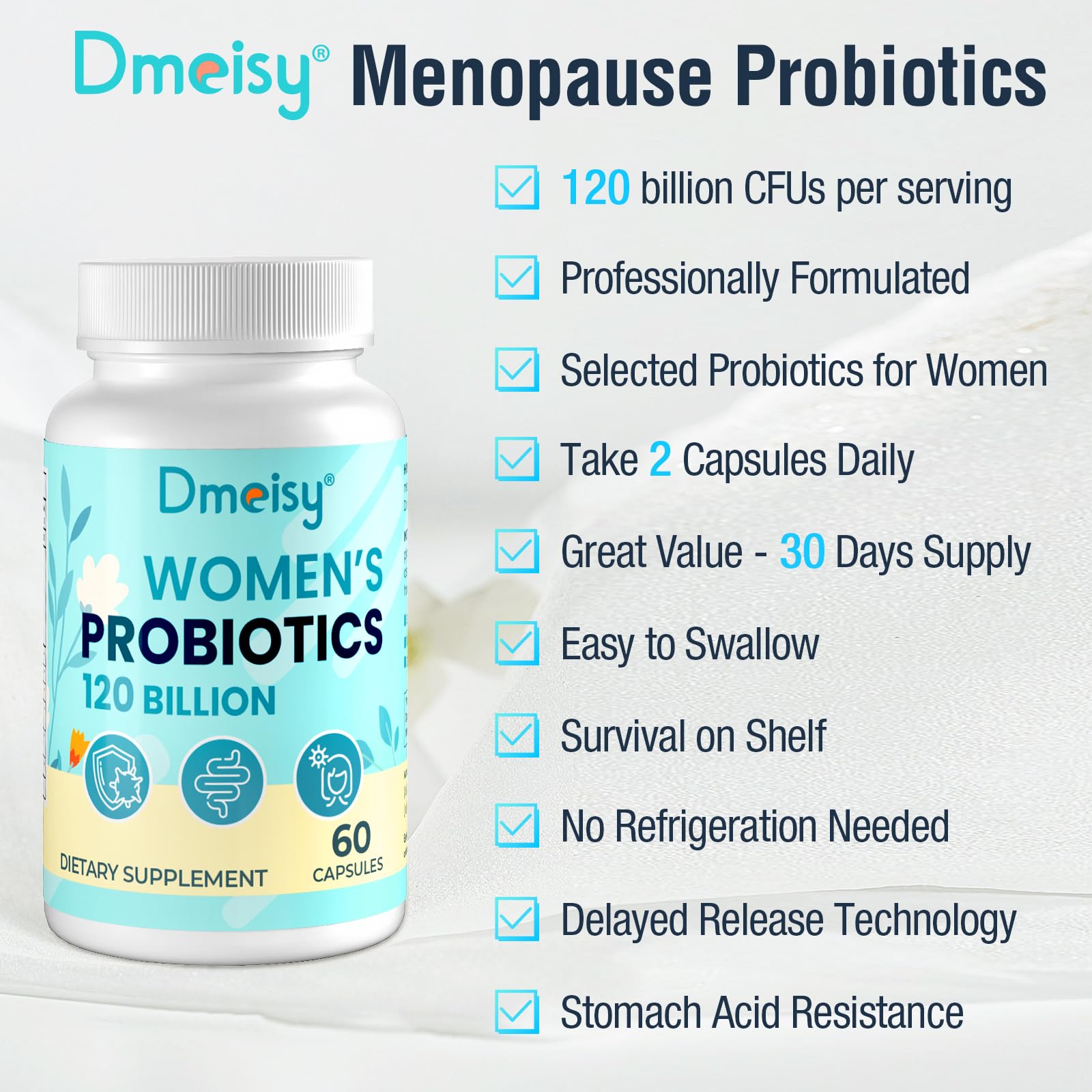 Dmeisy 120 Billion CFU Probiotic - Menopause Support Probiotics for Women, Natural Menopause Dmeisy buy supplements canada