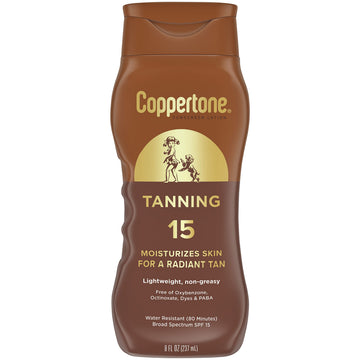 Coppertone Tanning Sunscreen Lotion, SPF 15, Lightweight and Non Greasy Sunscreen, Water Resistant, Oxybenzone Free Coppertone buy supplements canada