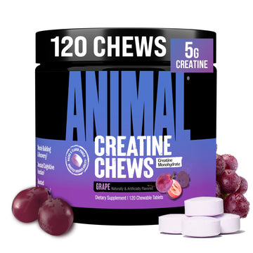 Animal Creatine Chews – 5g Creatine Monohydrate Tablets for Strength, Power & Training Recovery Support – Enhanced Absorption with AstraGin® – Convenient Chewable Format – 120 Tablets Animal buy supplements canada