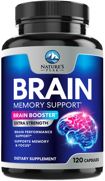 Brain Memory Supplement - 3X Strength Nootropics for Concentration, Clarity & Focus Support - Brain Health Cognitive Vitamins with Bacopa, Phosphatidylserine & DMAE, Brain Booster Pills, 120 Capsules Nature's Peak buy supplements canada