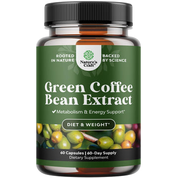 Pure Green Coffee Bean Extract - Super Energizing Green Coffee Extract with 50% Chlorogenic Natures Craft buy supplements canada