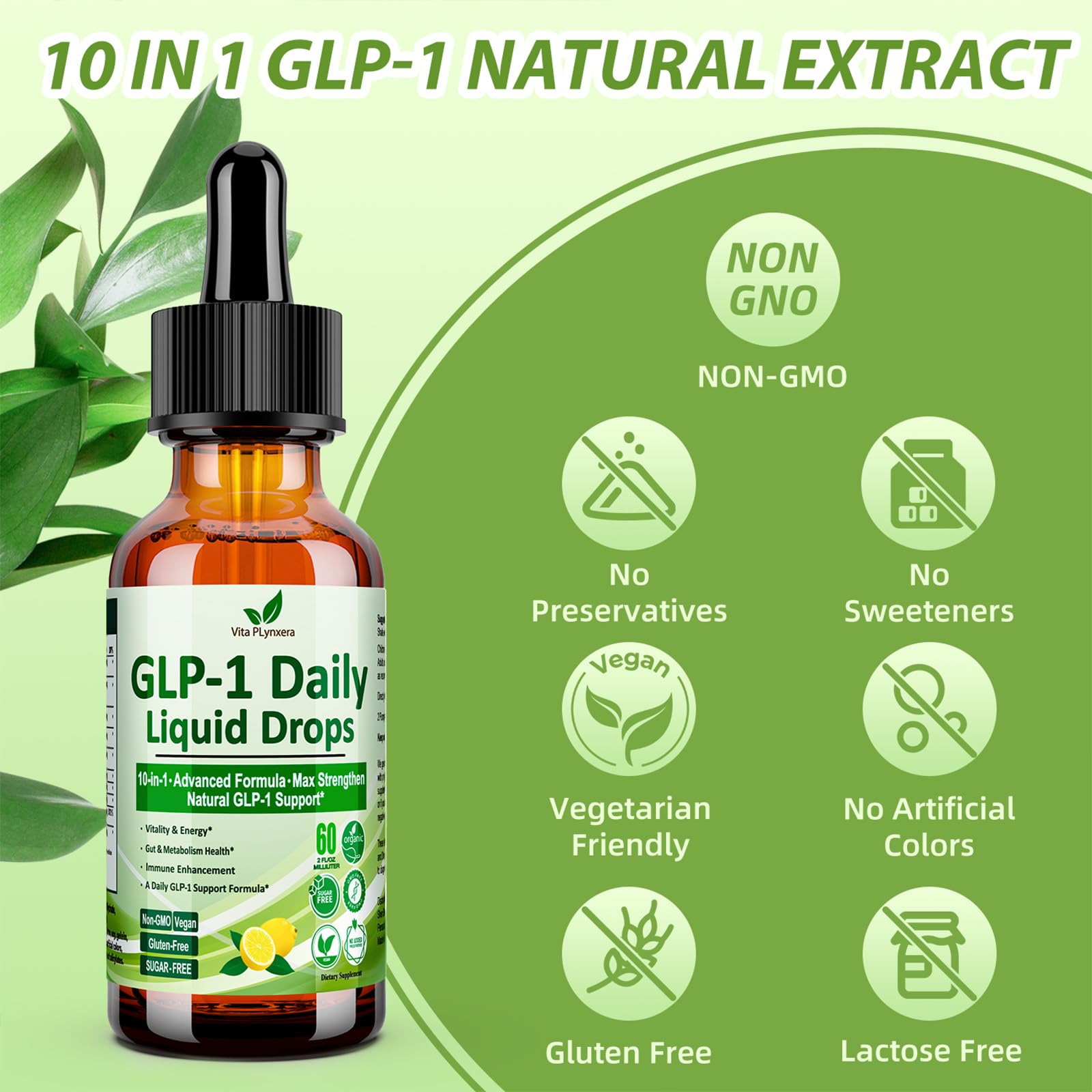 2 Pack Metabolic Support Liquid Drops, 10-in-1 Formula with Berberine, Ceylon Cinnamon, Prebiotic Fiber & Green Tea Extract | Digestive & Gut Health for Women & Men | Vegan, Non-GMO Vita PLynxera buy supplements canada