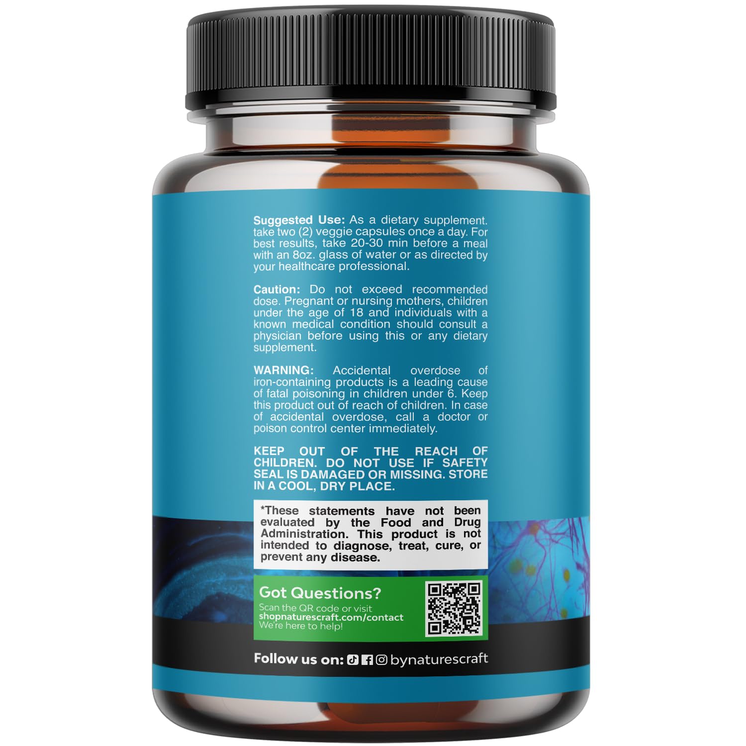 Nootropic Brain Supplement for Memory and Focus Support - Vitamins for Mental Support & Clarity with Bacopa Monnieri, VIT A, B6, Riboflavin, Niacin Natures Craft buy supplements canada