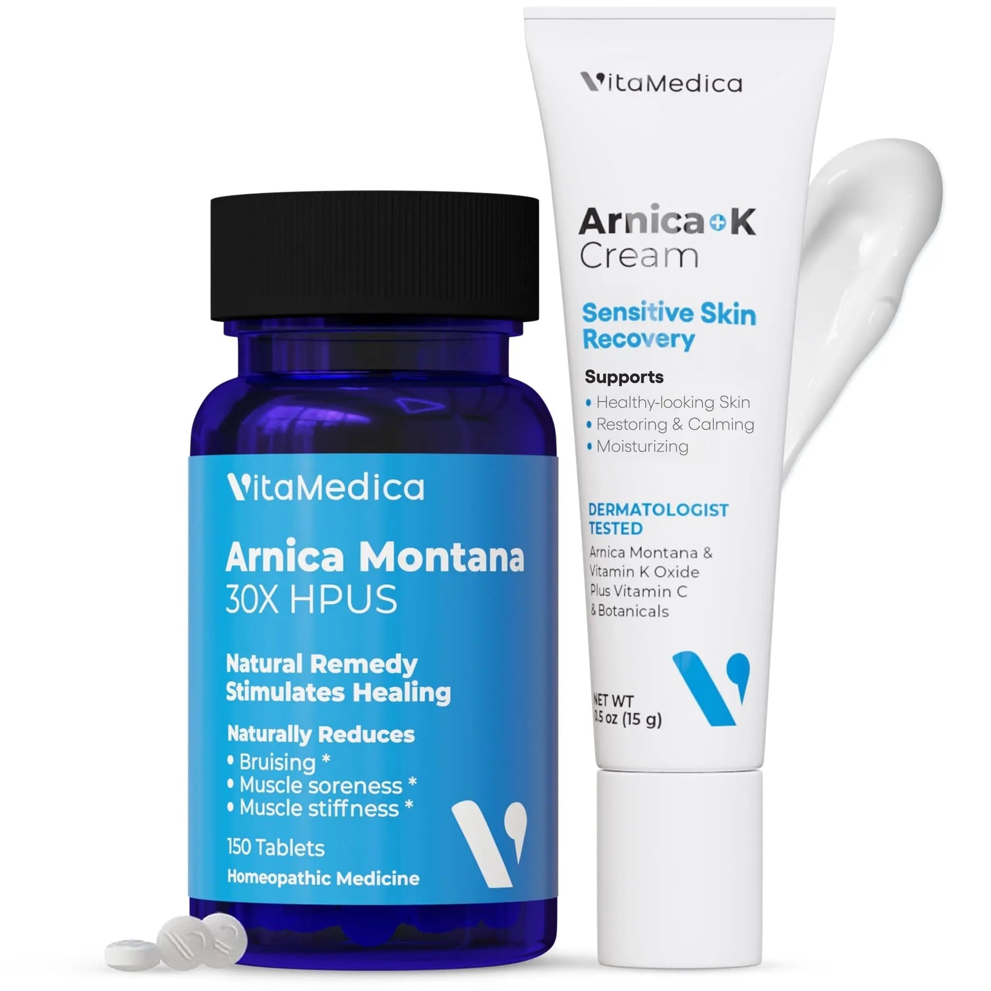VitaMedica Arnica Montana Tablets & Arnica Cream Bundle - 150 Rapid Dissolve Tablets + 0.5 oz Vitamin K Topical Cream VitaMedica buy supplements canada