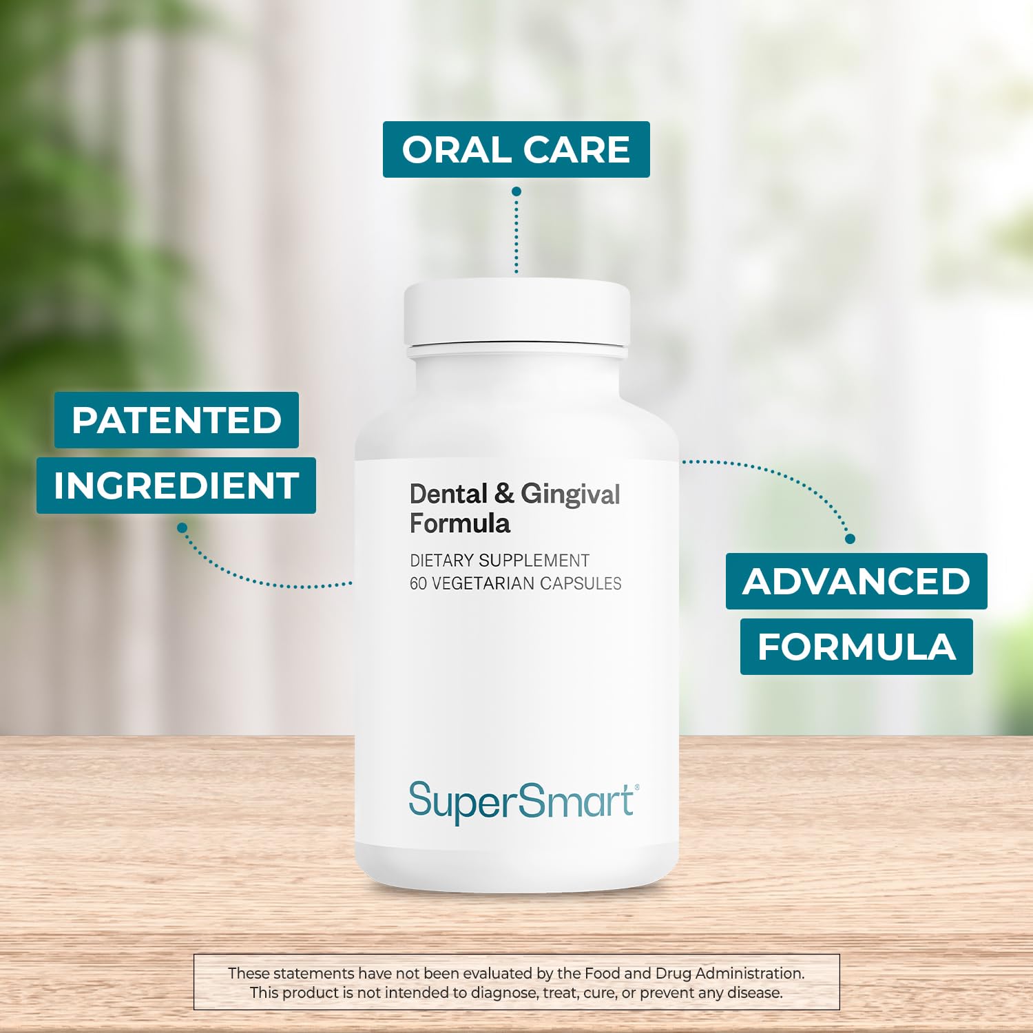 Supersmart - Dental & Gingival Formula (Patented) - Oral Care Supplement - with TEES-10 | Non-GMO & Vegan - 60 Vegetarian Capsules Supersmart buy supplements canada