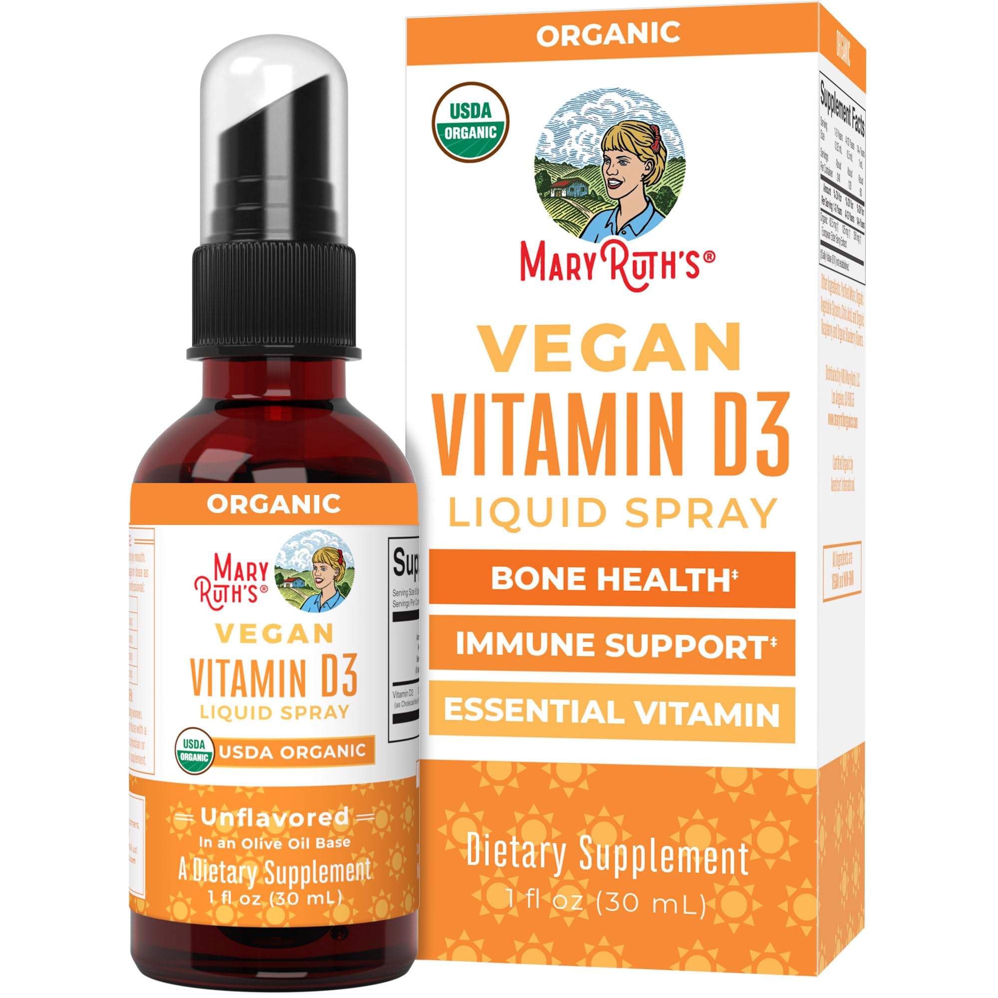 MaryRuth Organics Vitamin D USDA Organic | VIT D3 Liquid | Sugar Free | Liquid VIT D Spray Immune Support for Adults & Kids | Bone Health| Vegan | Gluten Free | Non-GMO | 30 Servings MARYRUTH'S buy supplements canada