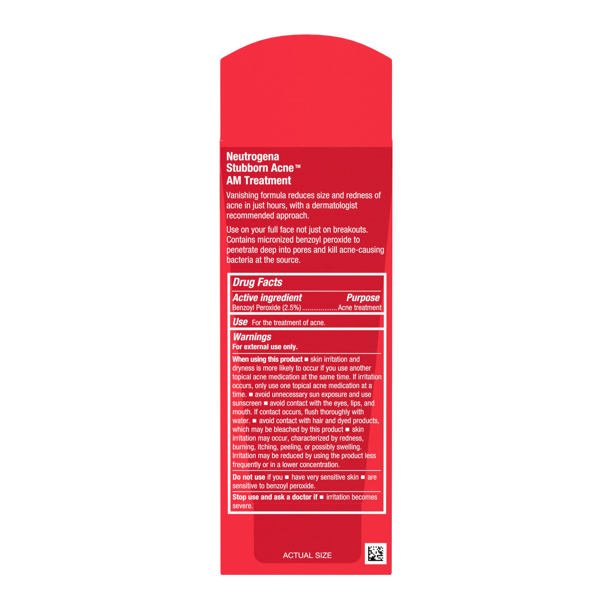 Neutrogena Stubborn Acne AM Face Treatment with 2.5% Micronized Benzoyl Peroxide Acne Medication, Oil-Free Daily Facial Treatment Reduces Size Neutrogena buy supplements canada