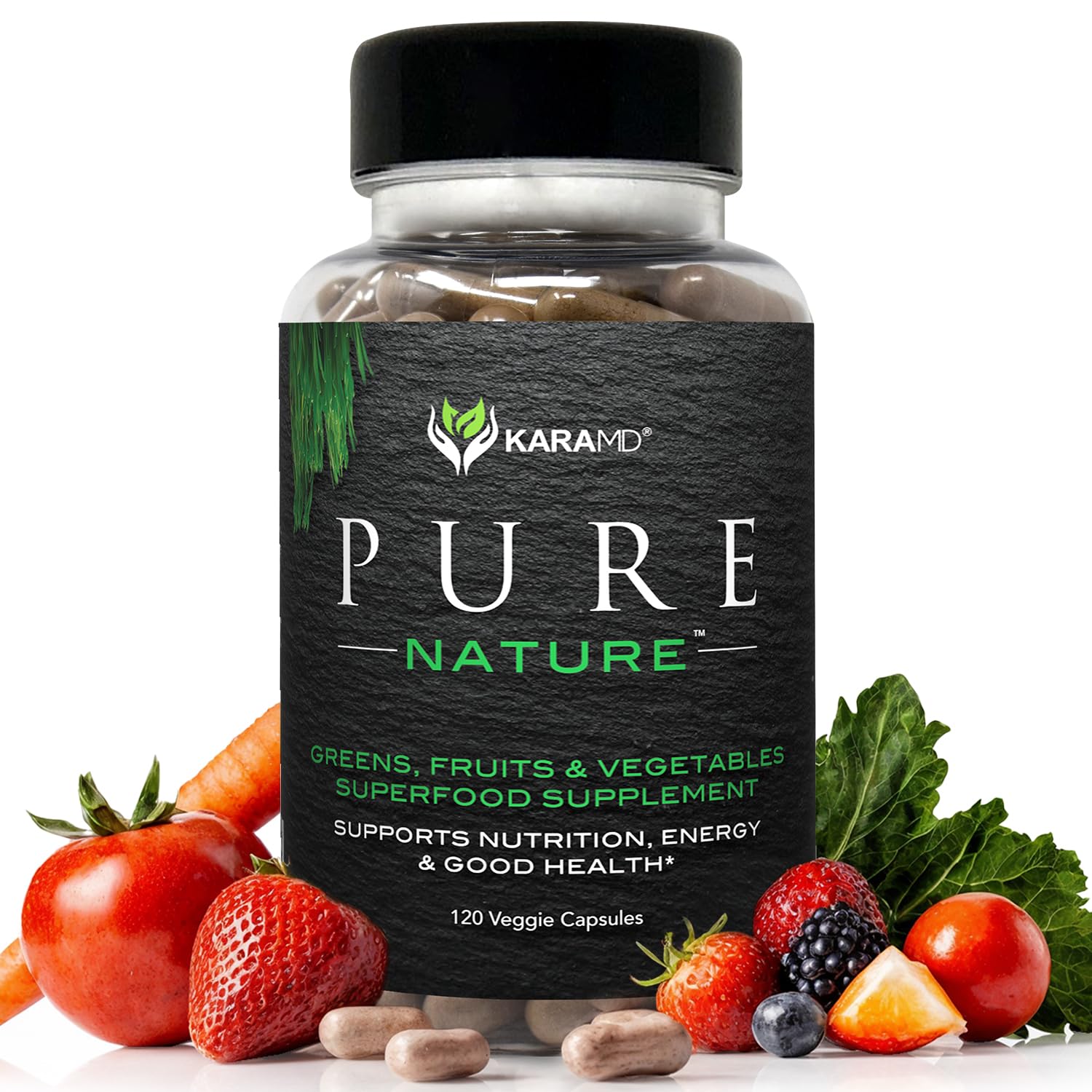 KaraMD Pure Nature | Greens, Fruit and Veggies Supplement | Vitamins, Fiber & Antioxidants | 20 Fruits and Vegetables Supplements for Energy & Digestion | Gluten Free & Vegan Friendly (30 Servings) KaraMD buy supplements canada