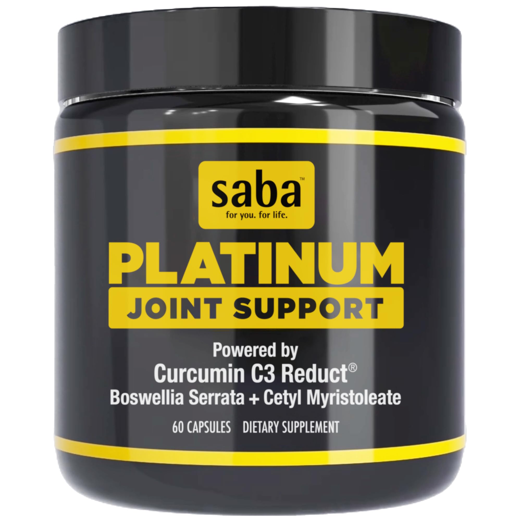 Saba Platinum Joint Support – High Absorption Curcumin C3 Reduct & Boswellia – Fast Acting Turmeric Supplement for Joint Pain Relief, Mobility & Healthy Inflammation Response – 60 Vegan Capsules Saba buy supplements canada
