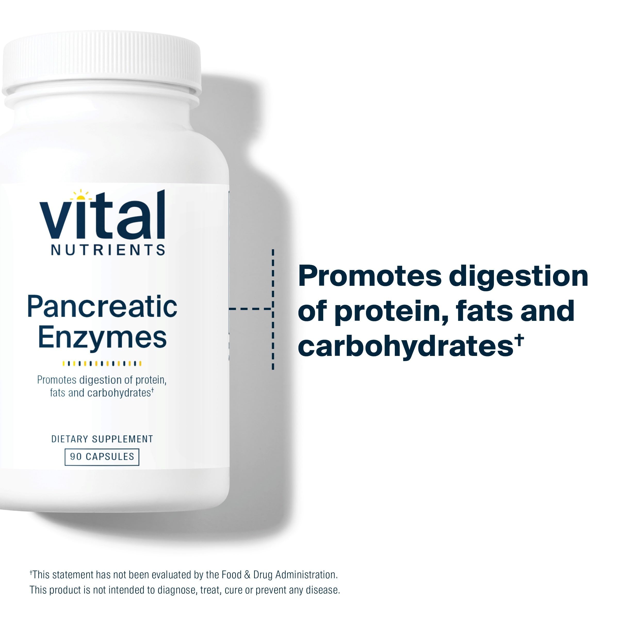 Vital Nutrients Pancreatic Enzymes 1000mg (Full Strength) - Pancreatin Digestion Supplement with Protease, Amylase & Lipase - Digestive Enzymes Vital Nutrients buy supplements canada