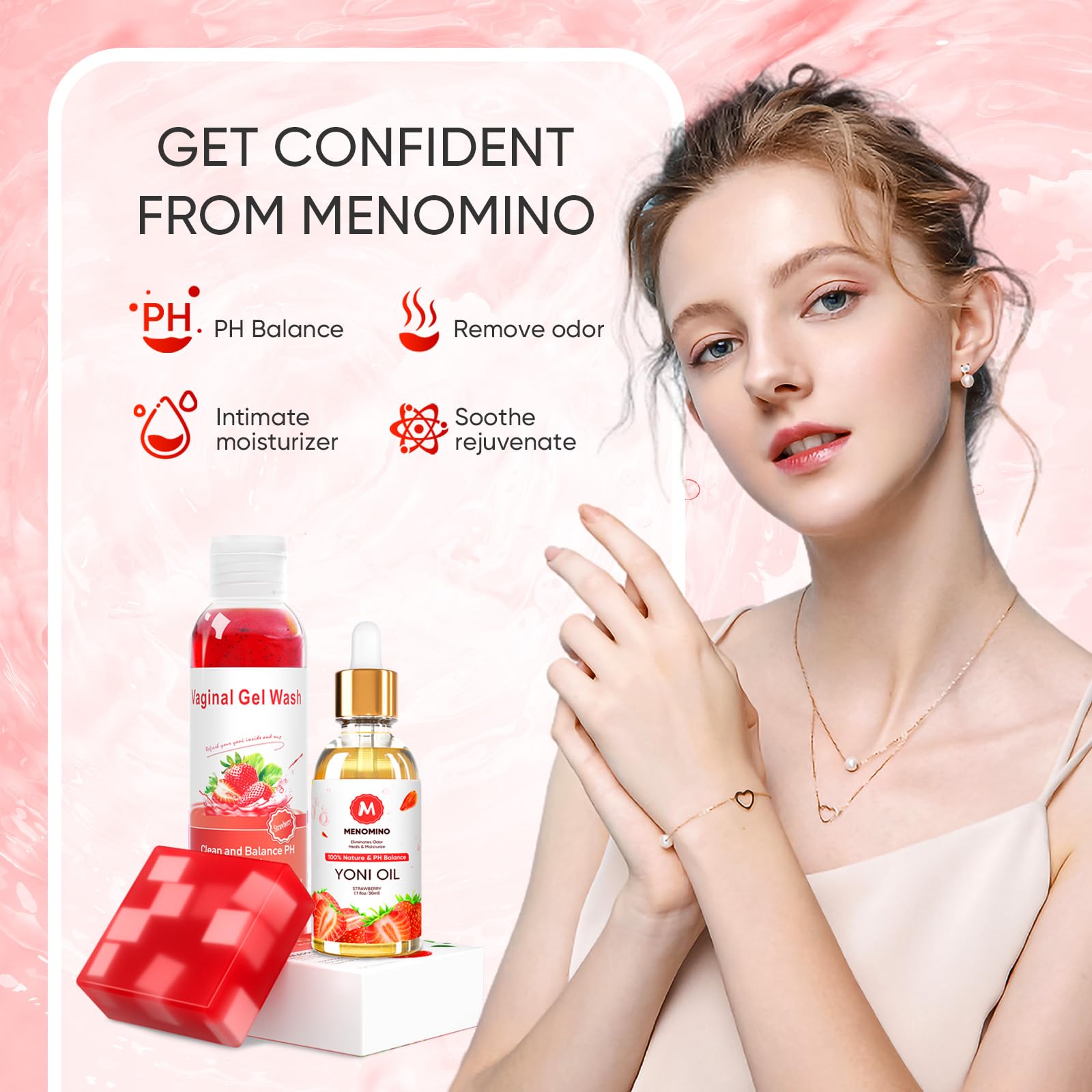 Feminine Wash & Yoni Soap Bar & Yoni Oil for Women pH Balance, Yoni Wash for Vaginal Moisturizing MENOMINO buy supplements canada