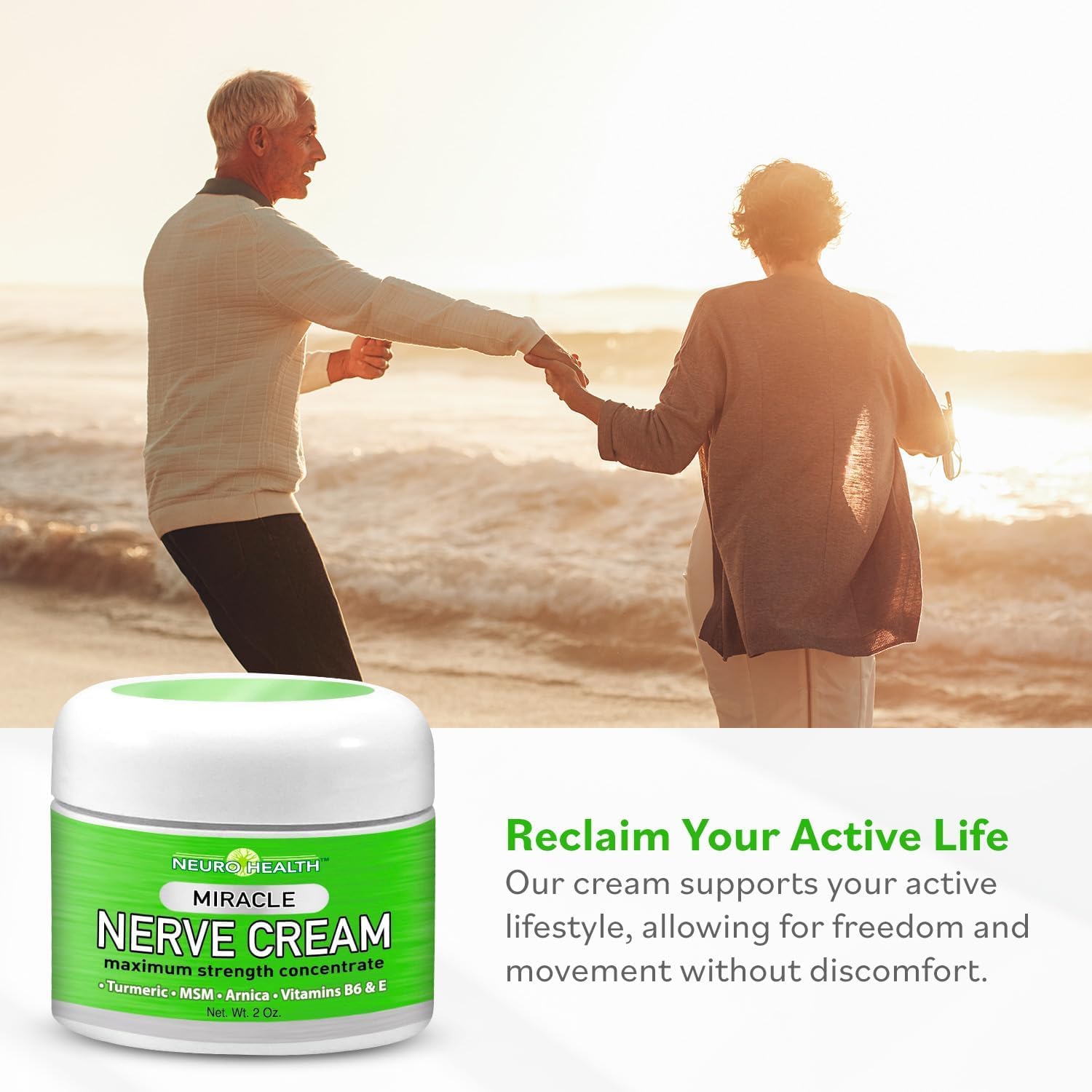 Neuro Health Miracle Nerve Cream - XL 4oz JAR - Maximum Strength - Turmeric and Arnica Blend for Neuropathy Discomfort Relief - Soothing Foot & Hand Formula with MSM, B6, E - Made in USA Neuro Health buy supplements canada