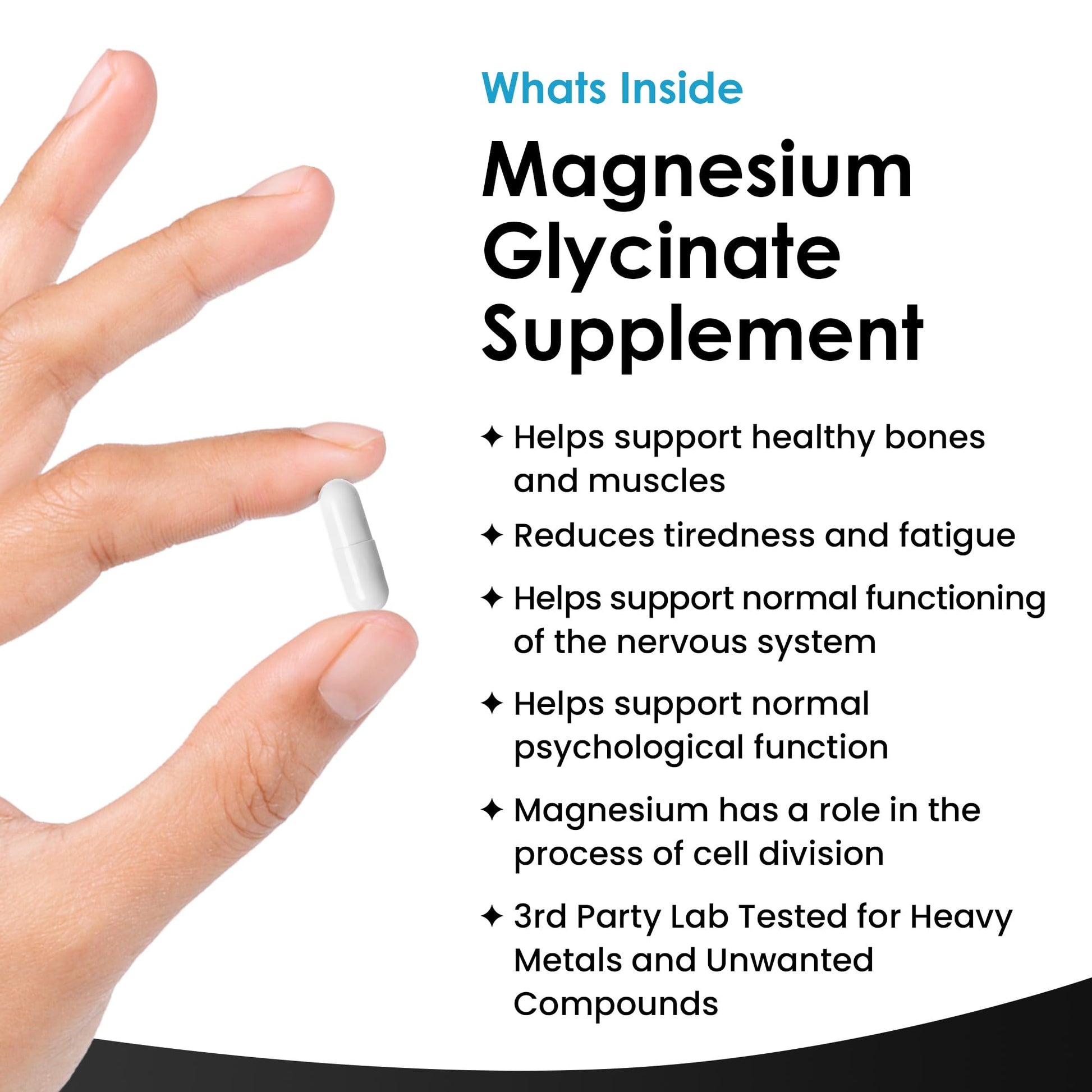 Magnesium Glycinate Supplements - 1040mg of Magnesium - 120 High Strength Capsules NEW LEAF PRODUCTS buy supplements canada