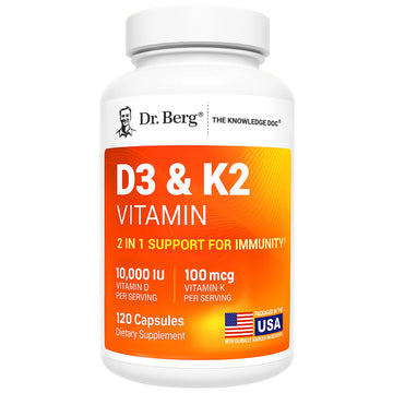 Dr. Berg Vitamin D3 & K2 10,000 IU + MK-7 – 120 Capsules – Immune, Bone & Heart Support* Supplement w/Magnesium, Zinc, B6 – 4X Lab-Tested – No Fillers – Non-GMO, cGMP, Formulated in USA Dr. Berg Nutritionals buy supplements canada