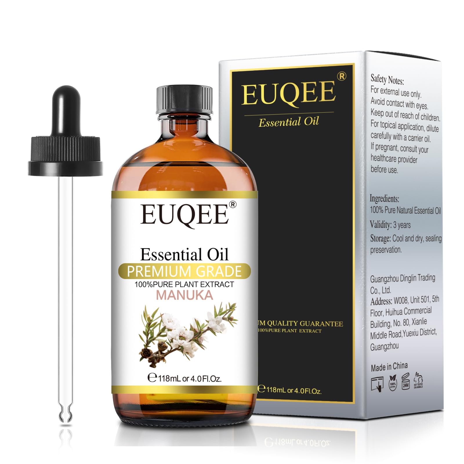 EUQEE Manuka Essential Oil 118ml Large Capacity Pure Manuka Oil with Glass Dropper for Skin EUQEE buy supplements canada
