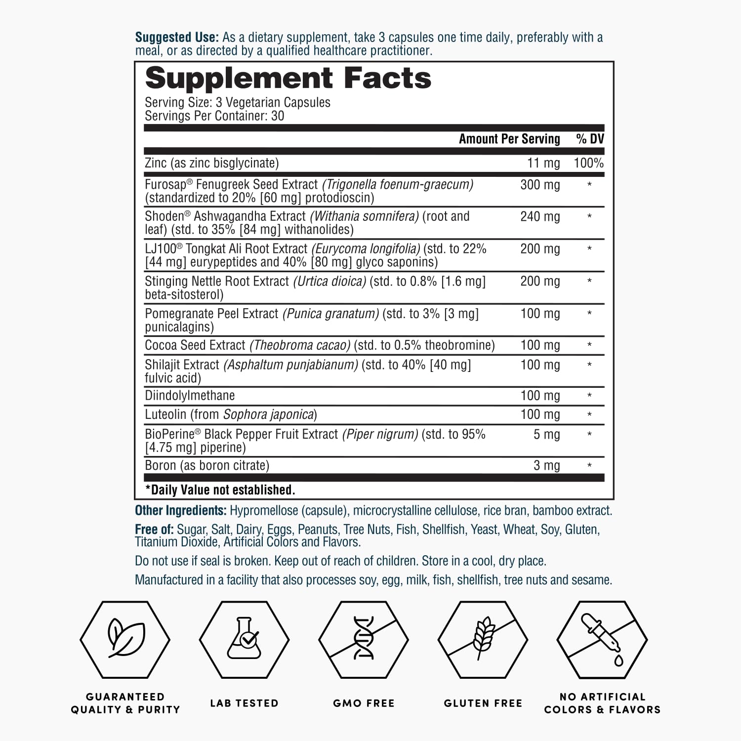 Nature's Lab Gold Vital Testosterone with Adaptogenic Herbs, Targeted Minerals and Bioactive Compounds* - Supports Healthy Testosterone Levels & Vitality* - 90 Capsules (30 Day Supply) Nature's Lab buy supplements canada