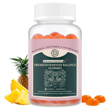 Zenvorica Premium Feminine Balance Gummies for Women - Hawaiian Pineapple pH Balance Probiotic Gummies for Odor and Flora Wellness, Immune Support, Vegan, 60 Count Zenvorica buy supplements canada