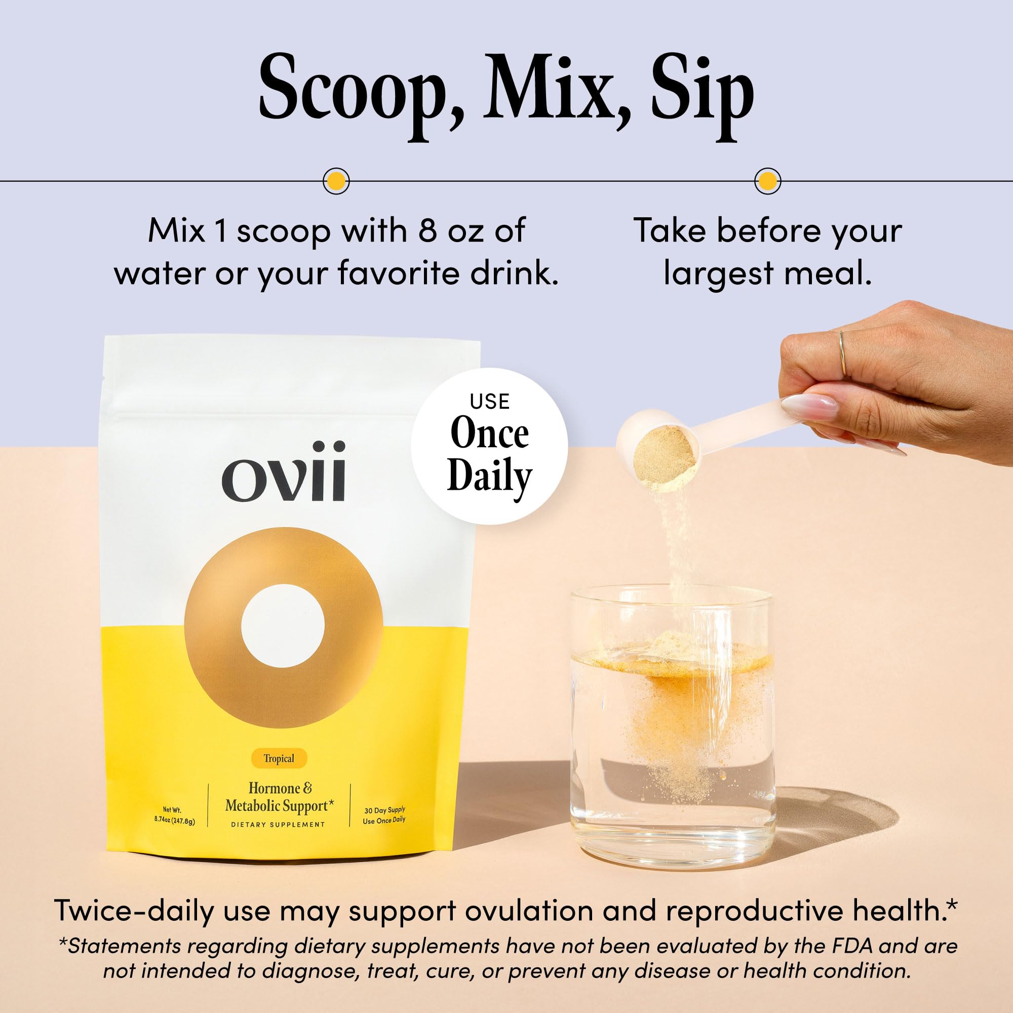 Ovii Metabolic Support for Women – Reducose® White Mulberry with Myo-Inositol & D-Chiro Inositol 40:1 Blend – Hormone Balance, Glucose Support & Appetite Control Supplement – 30 Servings, Tropical Ovii buy supplements canada