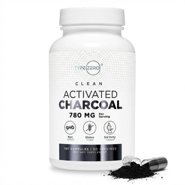 Type Zero Activated Charcoal Capsules (180 Count) - 60 Servings, 780mg Per Serving, from Coconut Shell, Non-GMO, Gluten-Free Type Zero buy supplements canada