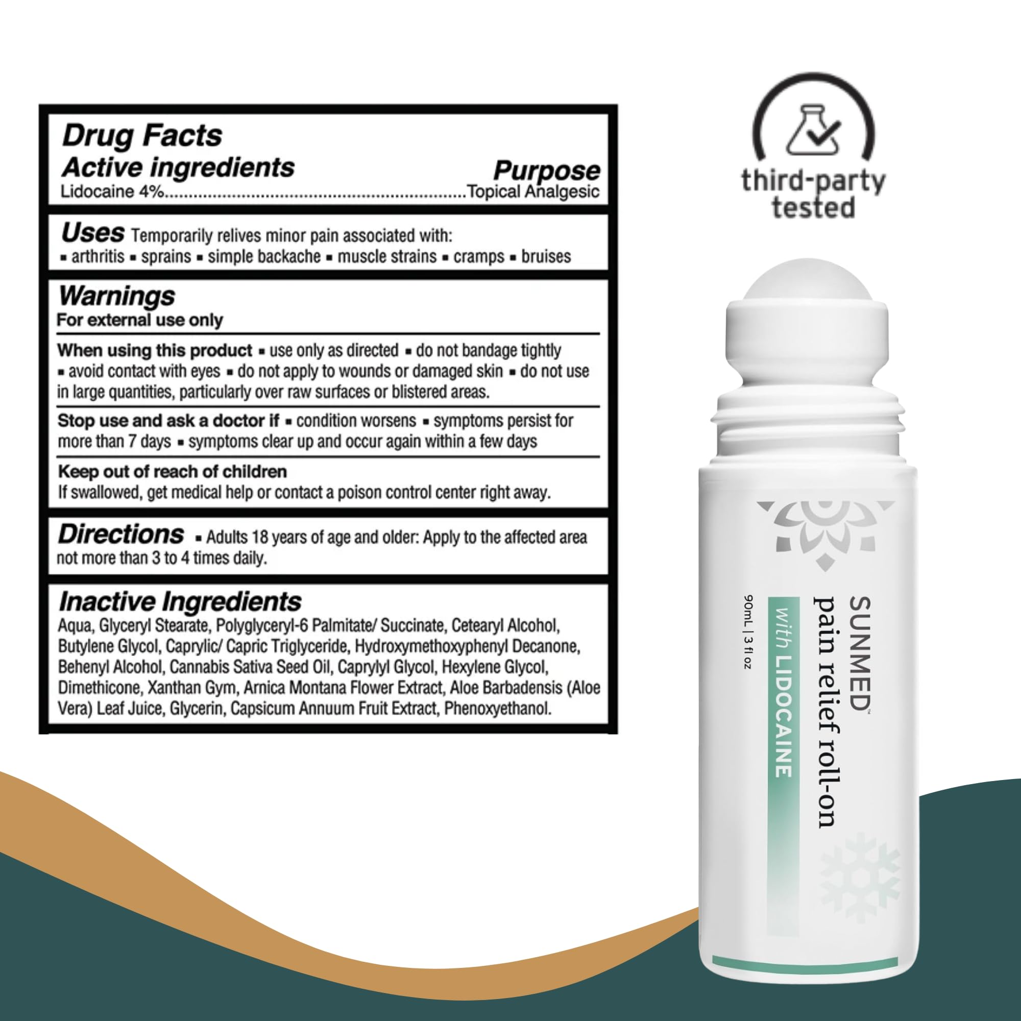 SUNMED Lidocaine 4% Roll-On Pain Relief – Targeted Topical Hemp Oil Extract for Muscle, Joint & Discomfort Relief – Portable Recovery Solution for Athletes – Quick Numbing Action, 3oz SUNMED buy supplements canada