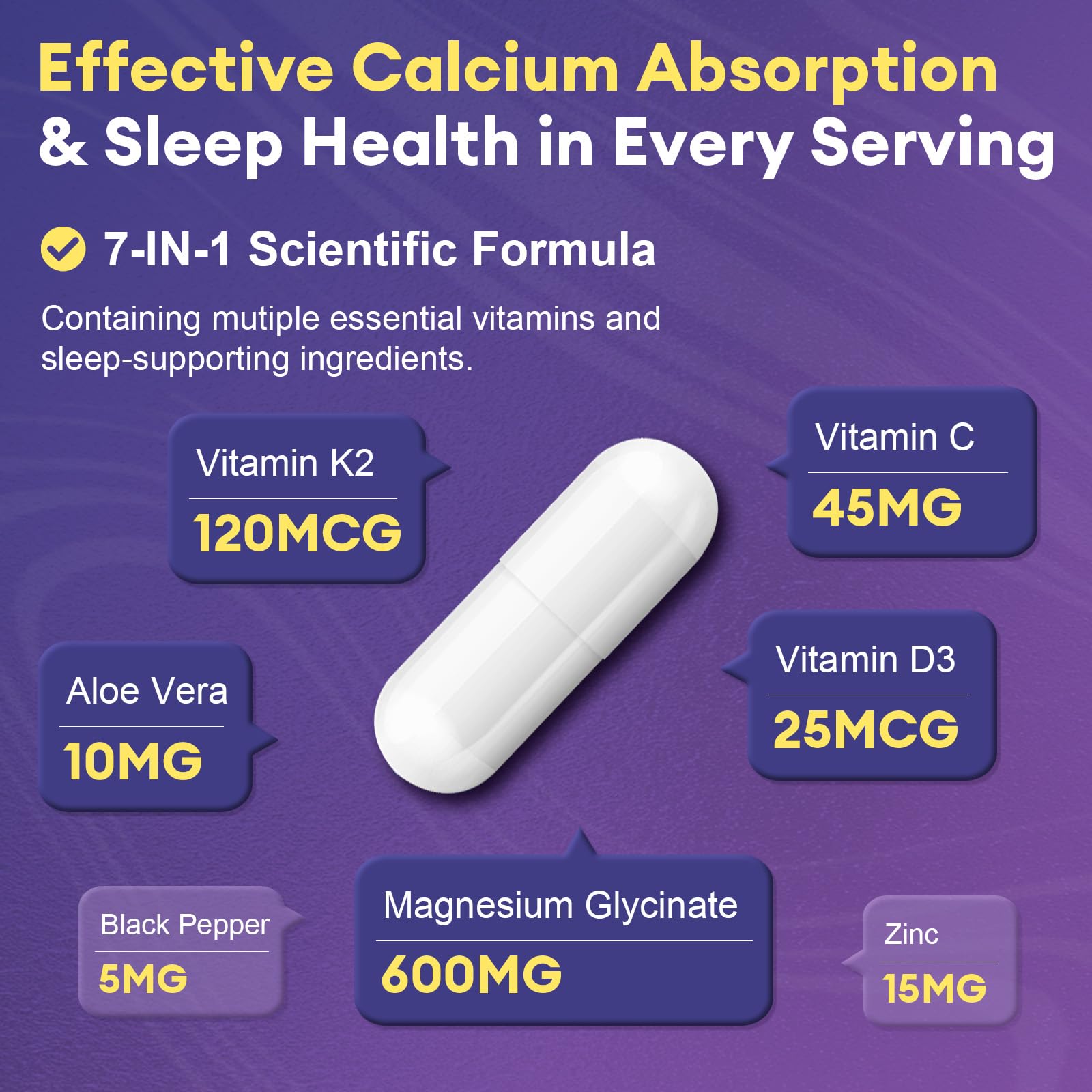 Magnesium Glycinate 600mg Vitamin D3 K2 Supplement with Vitamin C, Zinc, & Aloe Vera - Bone Support, Energy & Mood Manage & Sleep Health for Men & Women, Non-GMO, Vegan, 120 Capsules Femmetra buy supplements canada