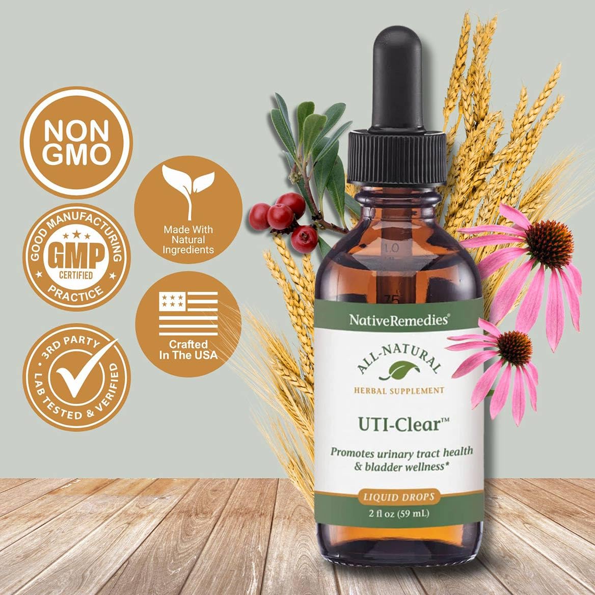 Native Remedies UTI-Clear for Urinary Tract and Bladder Health, 59 ml Native Remedies buy supplements canada