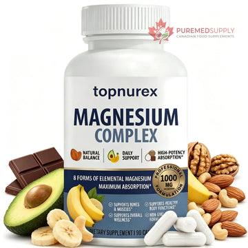 Topnurex Magnesium Complex for Women & Men - 1000mg High Absorption, 8 Essential Magnesium, 90 Capsules Topnurex buy supplements canada