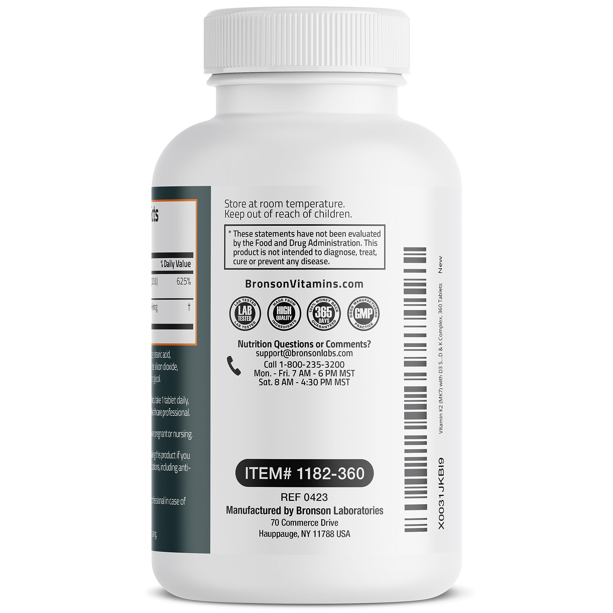 Bronson Basics Vitamin K2 D3 (MK7) Supplement Non-GMO Formula 5000IU (125 mcg) Bronson buy supplements canada