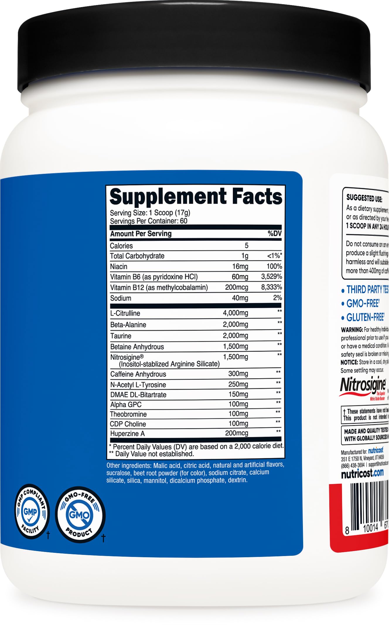 Nutricost Pre-X Xtreme Pre-Workout Complex Powder, Fruit Punch, 60 Servings, Vegetarian, Non-GMO and Gluten Free Nutricost buy supplements canada