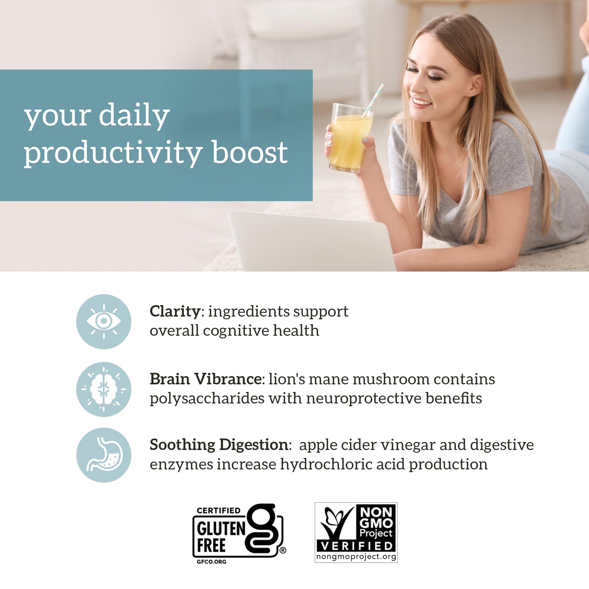 Organifi Pure - Promotes Stimulation in Learning, Memory, Focus, and Clarity - Brain Support with Superfoods - Gluten-Free and Non GMO - Best Served Cold, 30 Servings Organifi buy supplements canada