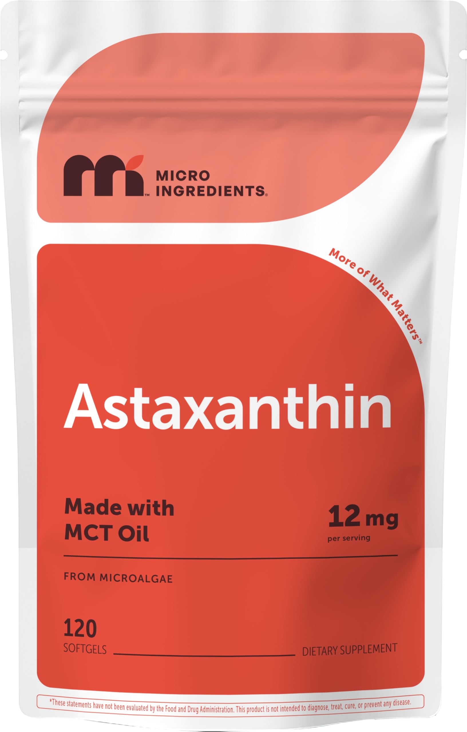Micro Ingredients Astaxanthin 12mg with MCT Oil, 120 Softgels, 4 Month Supply | Premium Astaxanthin Antioxidant Supplements* | Fresh Microalgae Source Micro Ingredients buy supplements canada