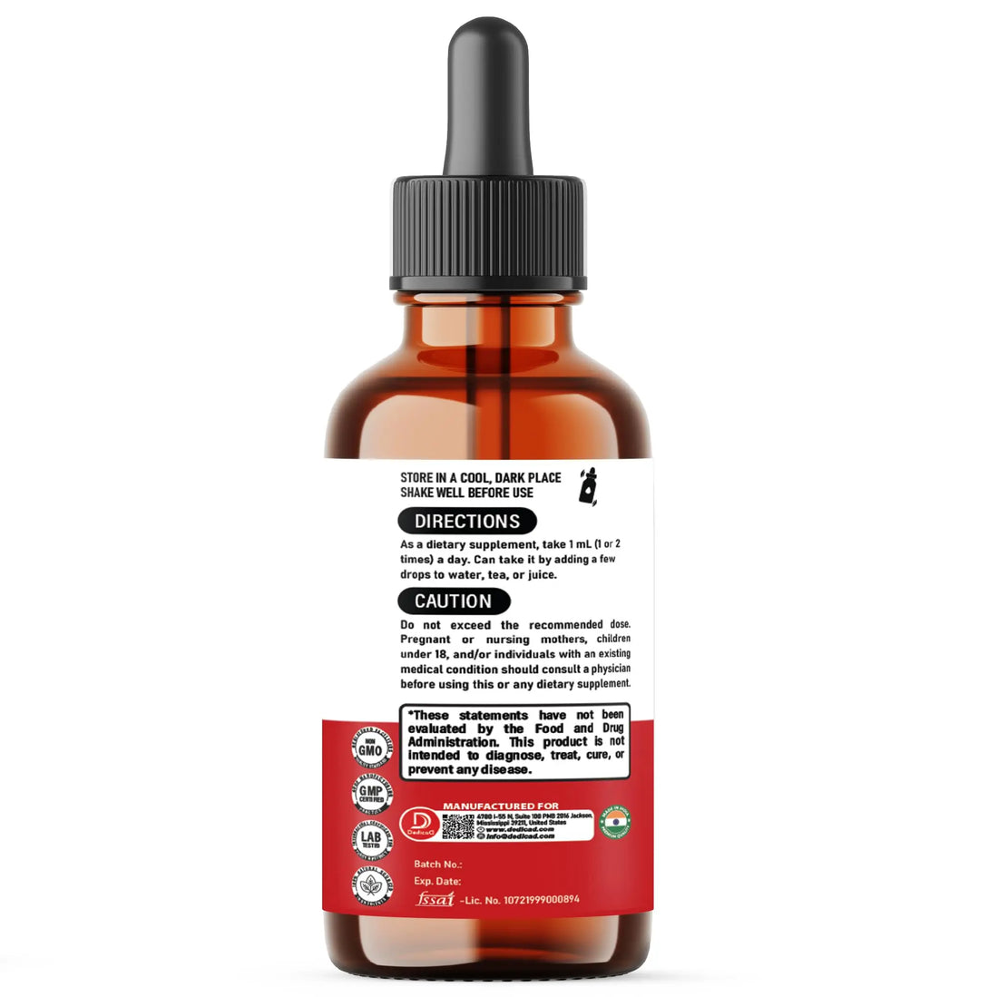 DEDICAD 12in1 Wormwood Liquid Drops Added Black Walnut, Whole Cloves and 9 More Herbs - 2 Fl Oz - 60 Days Supply - Mint Flavor DEDICAD buy supplements canada