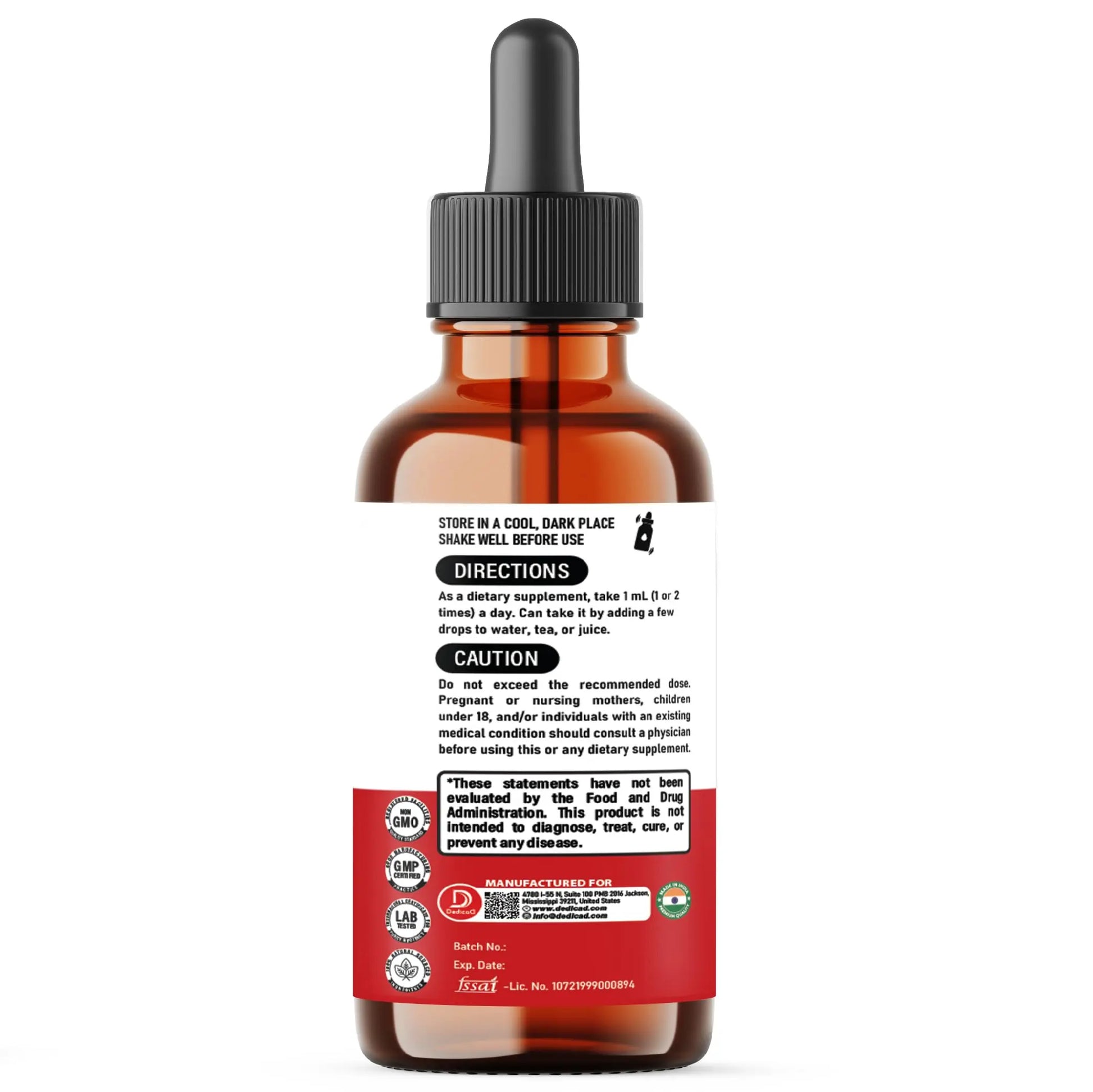 DEDICAD 12in1 Wormwood Liquid Drops Added Black Walnut, Whole Cloves and 9 More Herbs - 2 Fl Oz - 60 Days Supply - Mint Flavor DEDICAD buy supplements canada