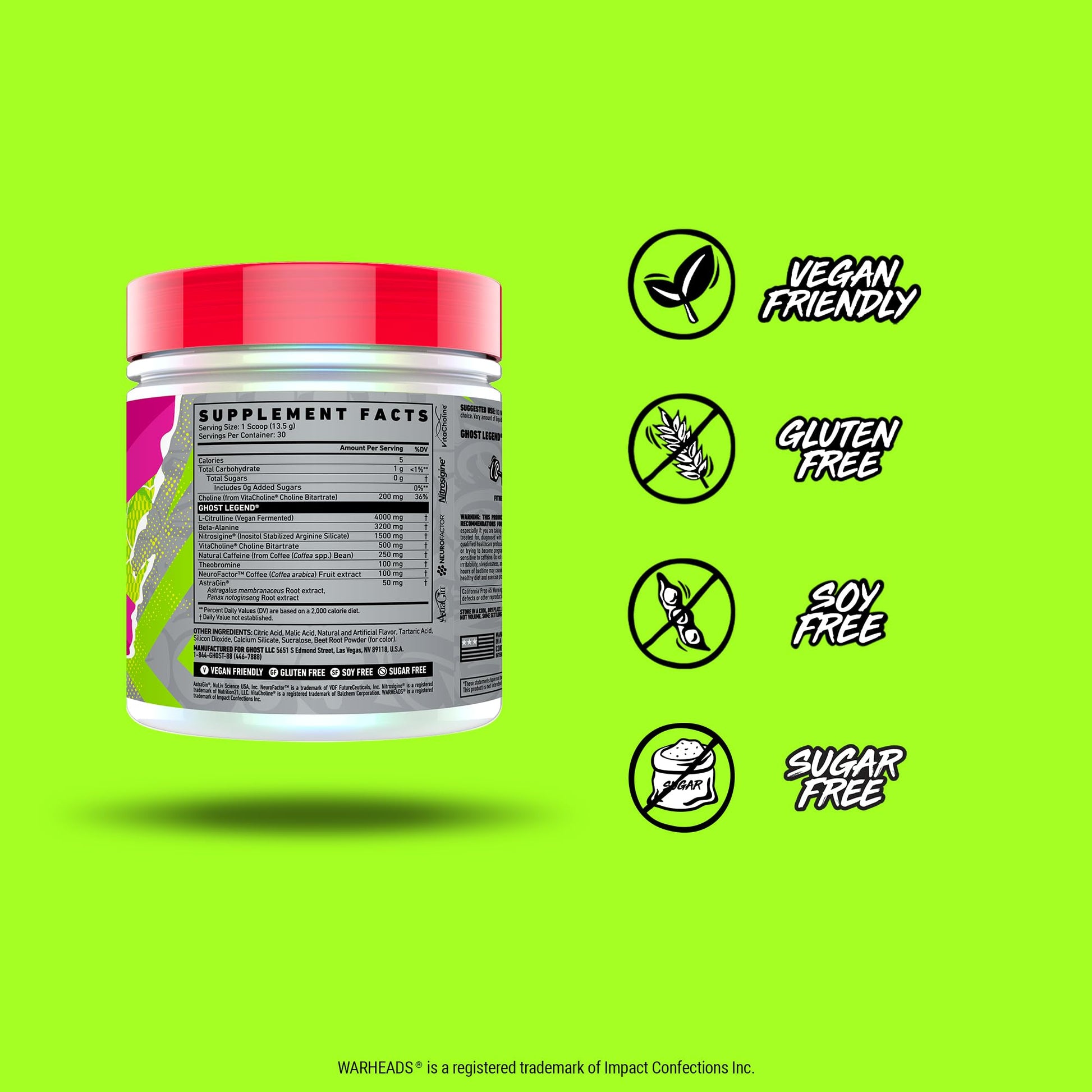 GHOST Legend V3 Pre-Workout Powder, Warheads Sour Watermelon - 30 Servings – Pre GHOST buy supplements canada