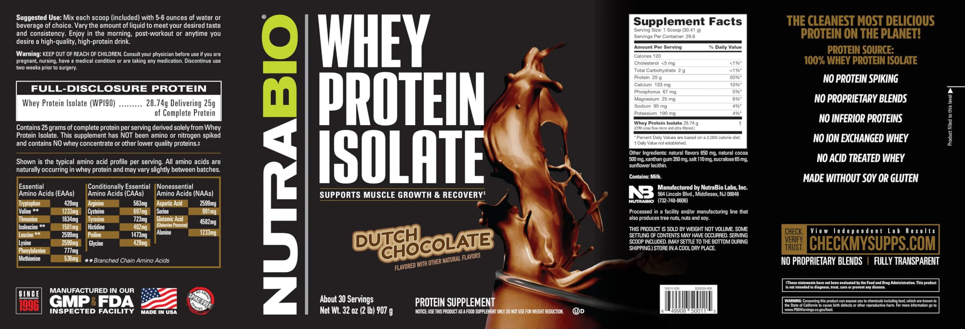 NutraBio Whey Protein Isolate Supplement – 25g of Protein Per Scoop with Complete NutraBio buy supplements canada