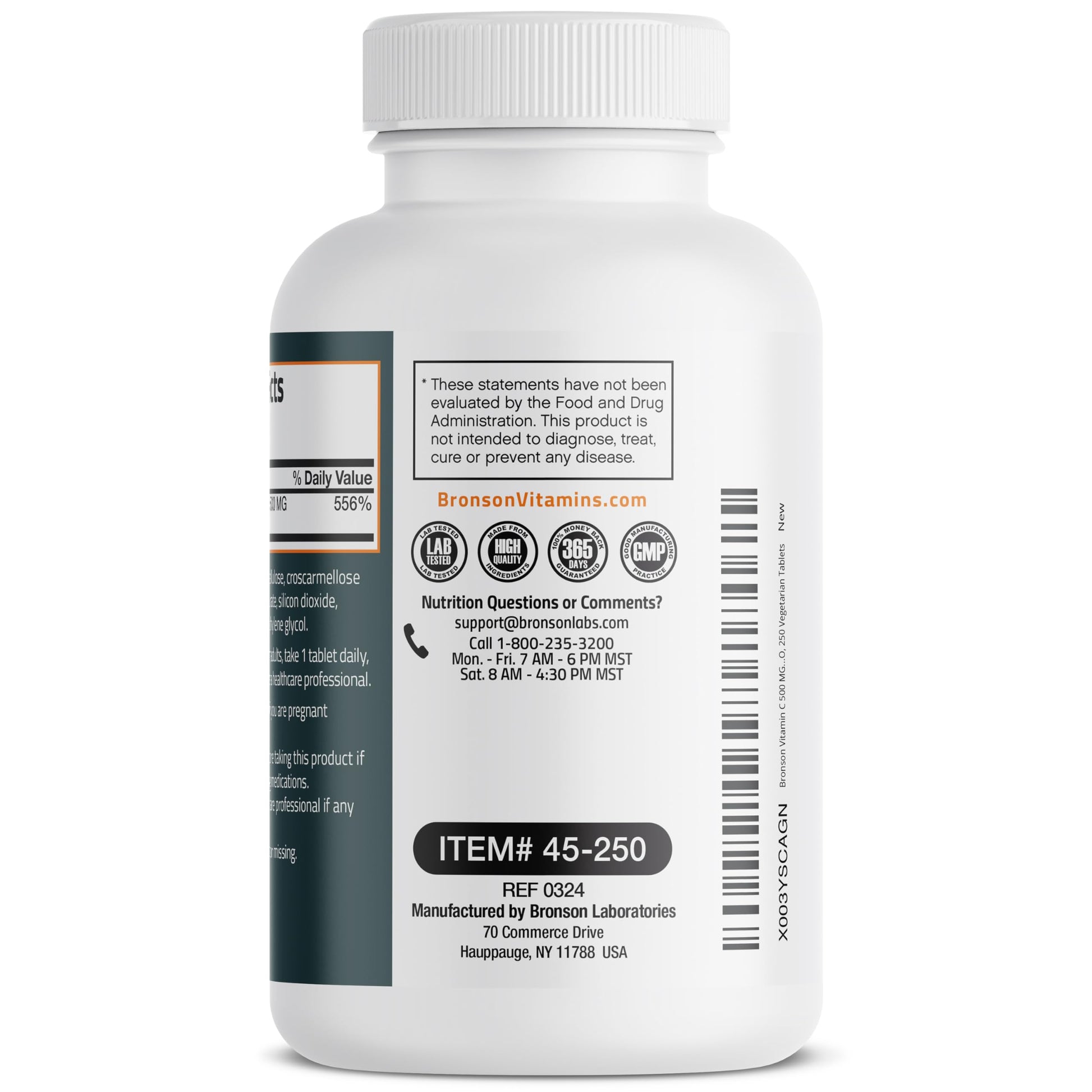 Bronson Vitamin C 500 MG Supports a Healthy Immune System & Antioxidant Protection, Non-GMO, 250 Vegetarian Tablets Bronson buy supplements canada