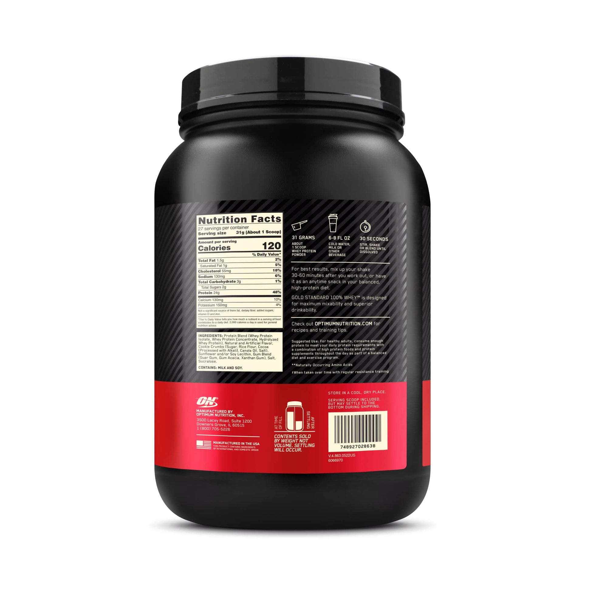 Optimum Nutrition Gold Standard 100% Whey Protein Powder, Cookies & Cream Optimum Nutrition buy supplements canada