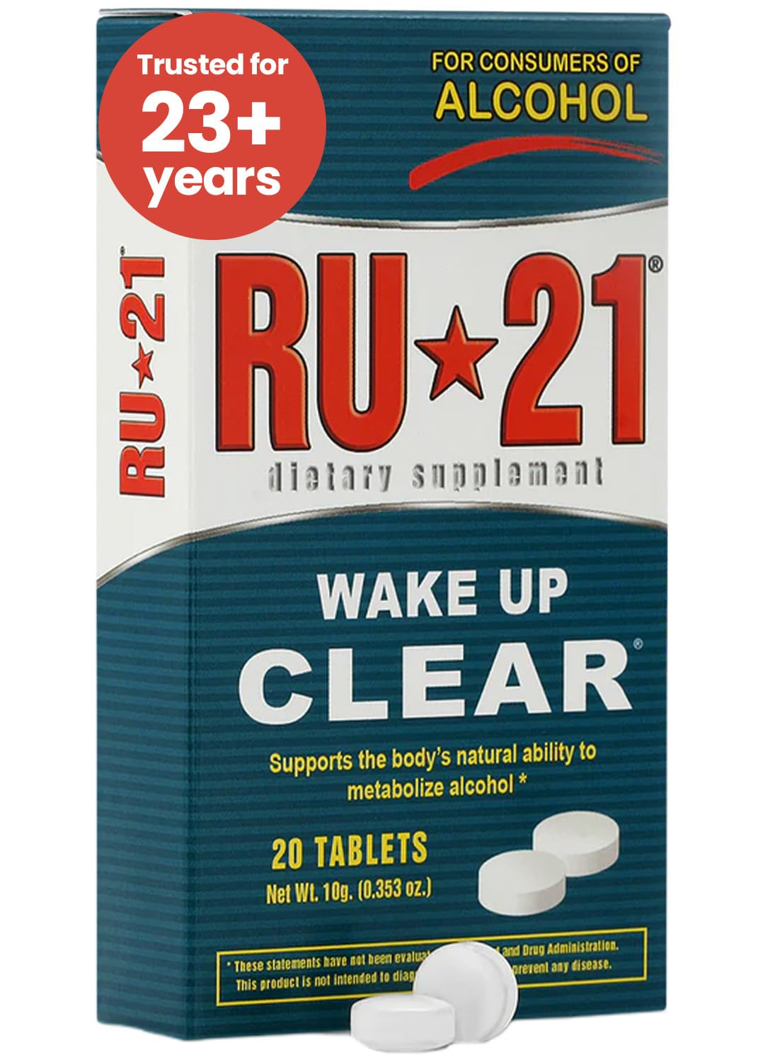 RU-21 The Supplement for When You Want to Drink & Go to Work The Next Morning | Feel Better After Celebrating & Support Your Liver | Trusted for 23+ Years | Made in USA (20 Pills, 10 Servings) RU-21 buy supplements canada