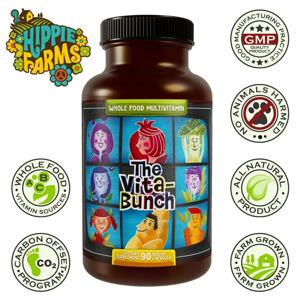 Whole Food Multivitamin Fruit & Super Greens All-in-one Vitamin Complex, 90 Vegan Capsules - Daily Vitamin for Women and Men Hippie Farms buy supplements canada