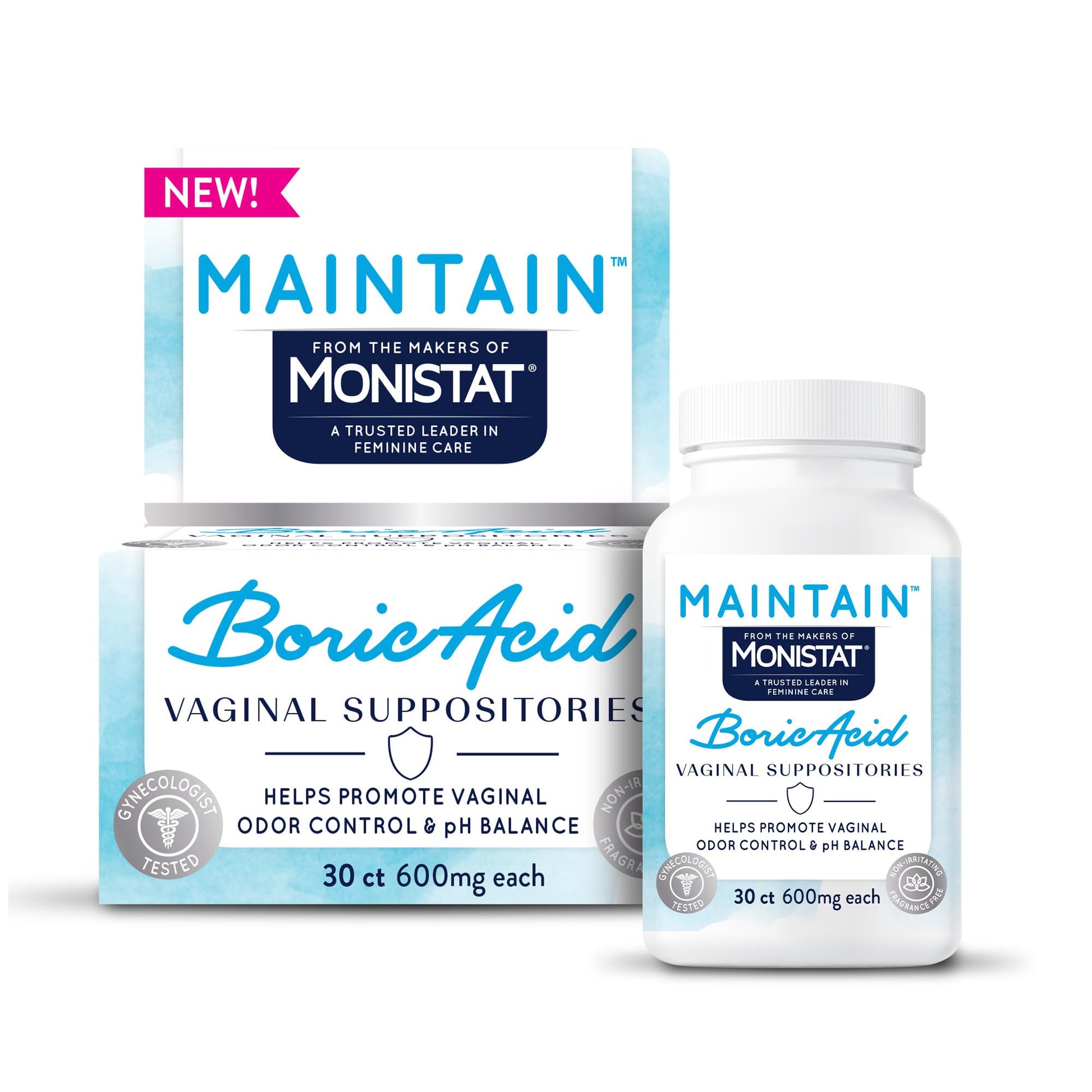 from The Makers of Monistat, Maintain Boric Acid Suppositories for Women, 600 Mg of Boric Acid, 30 Ct, 1 Pack Monistat buy supplements canada