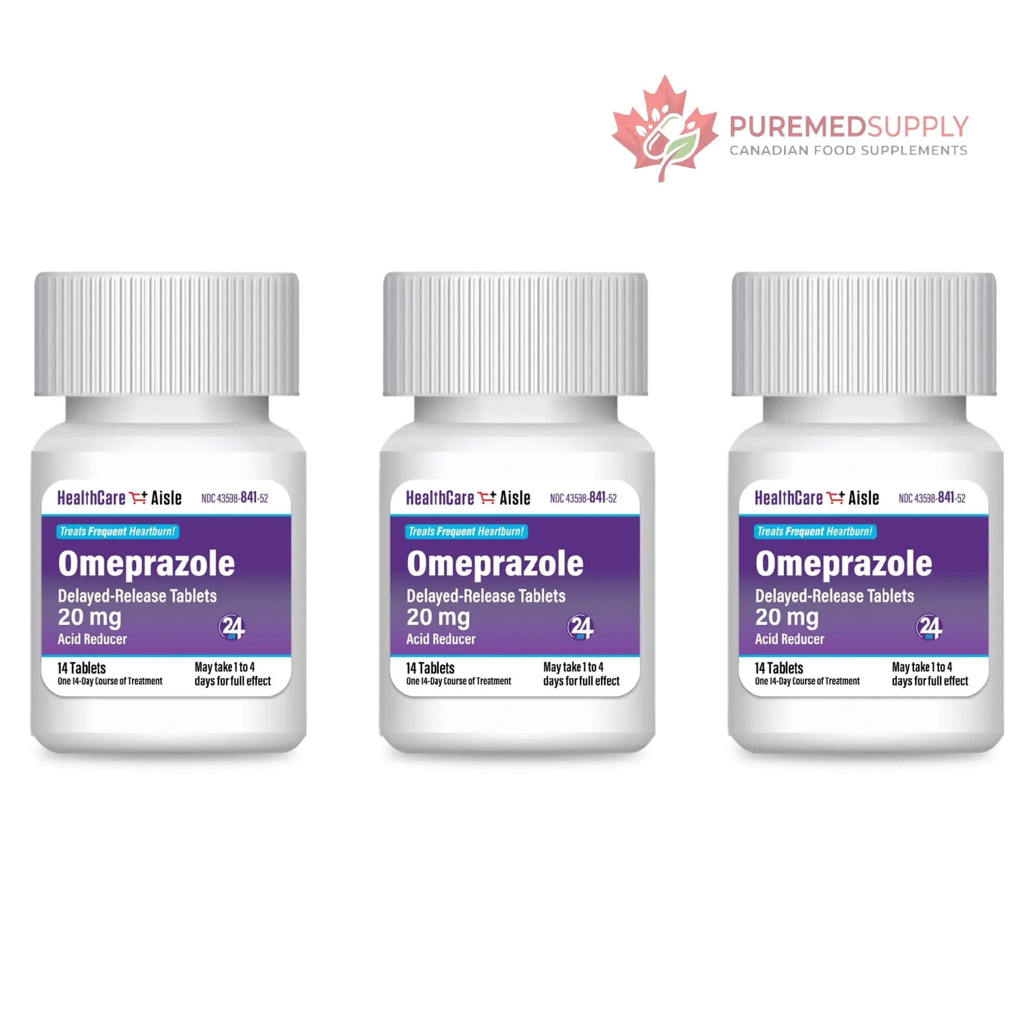 HealthCareAisle Omeprazole 20 mg - 42 Delayed-Release Tablets - Acid Reducer, Treats Frequent Heartburn HealthCareAisle buy supplements canada
