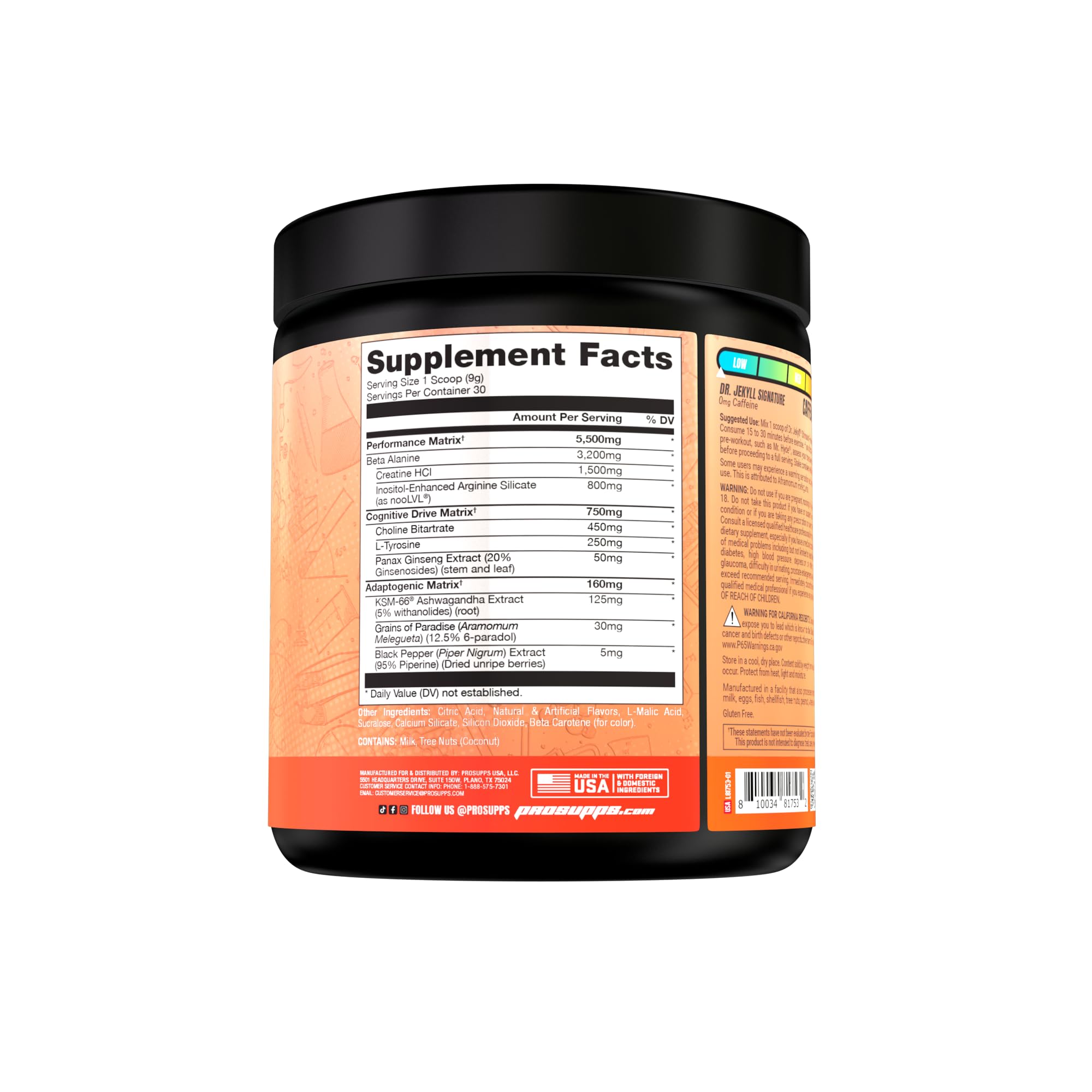 PROSUPPS Dr. Jekyll Signature Pre-Workout Powder, Stimulant & Caffeine Free, Intense PROSUPPS buy supplements canada